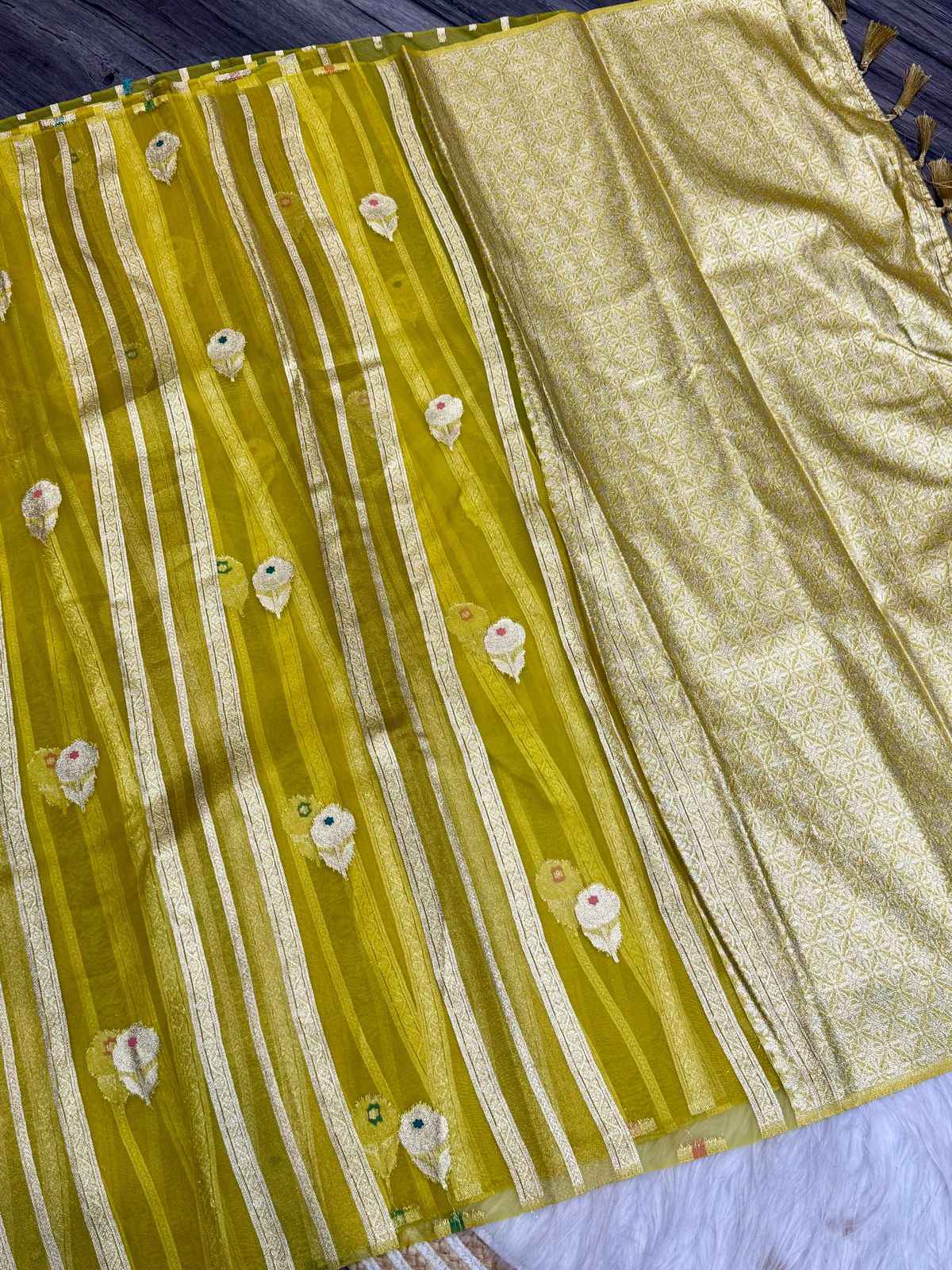 PURE BANARASI TISSUE SILK WEAVING SAREE AT WHOLESALE PRICE