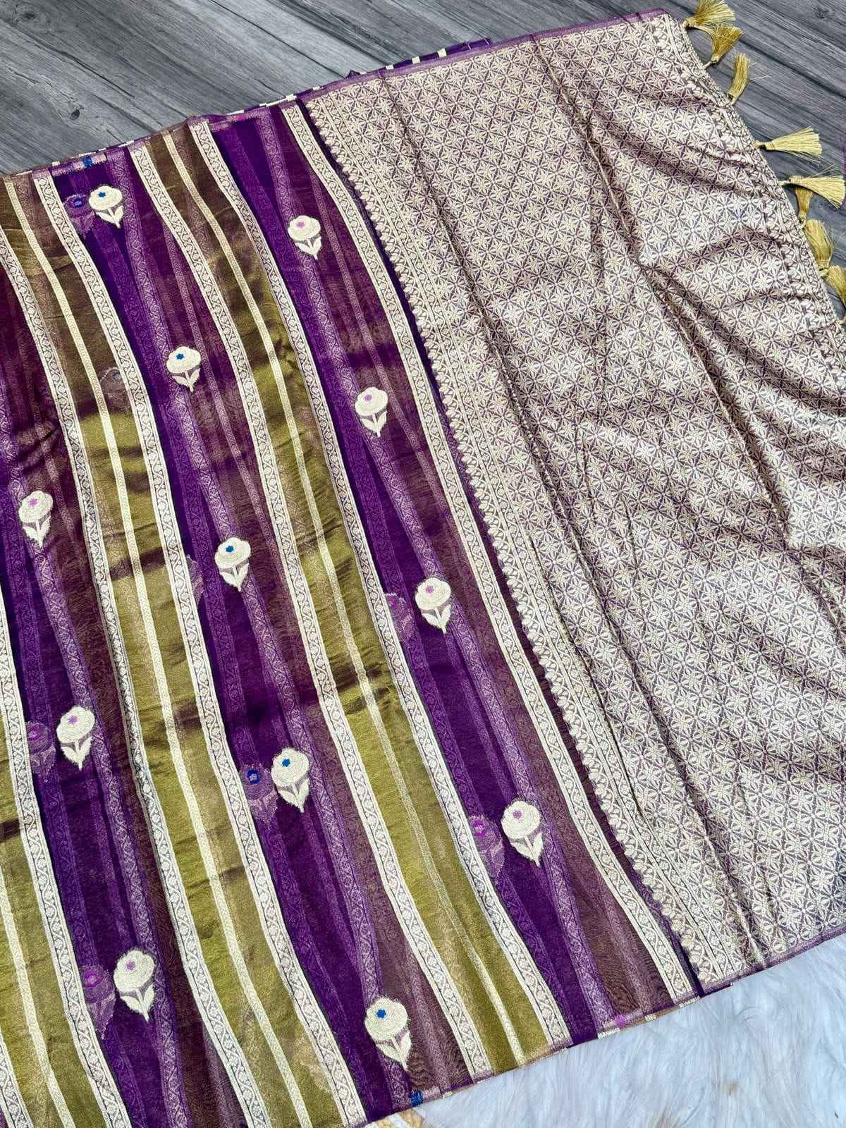 PURE BANARASI TISSUE SILK WEAVING SAREE AT WHOLESALE PRICE