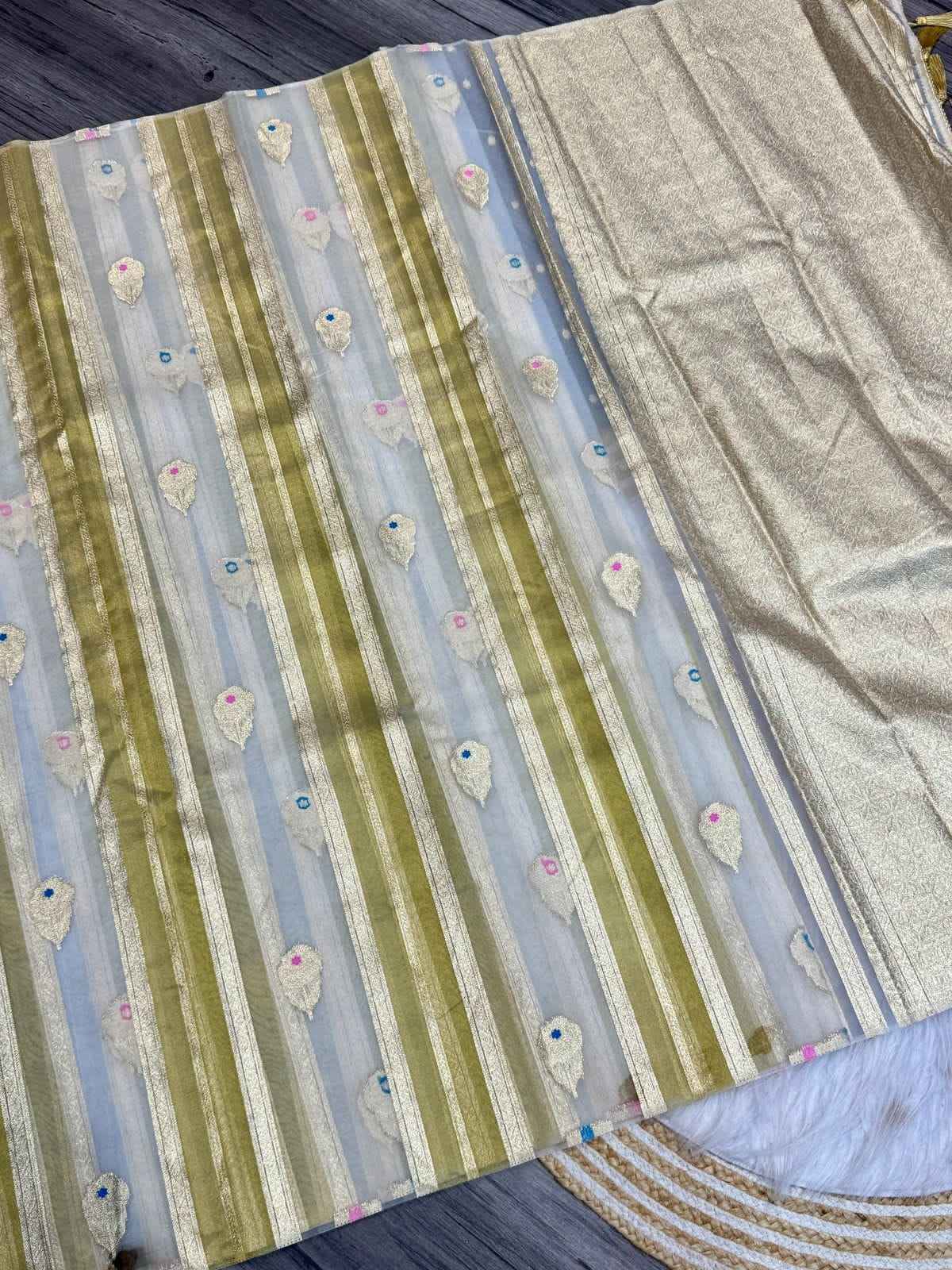 PURE BANARASI TISSUE SILK WEAVING SAREE AT WHOLESALE PRICE