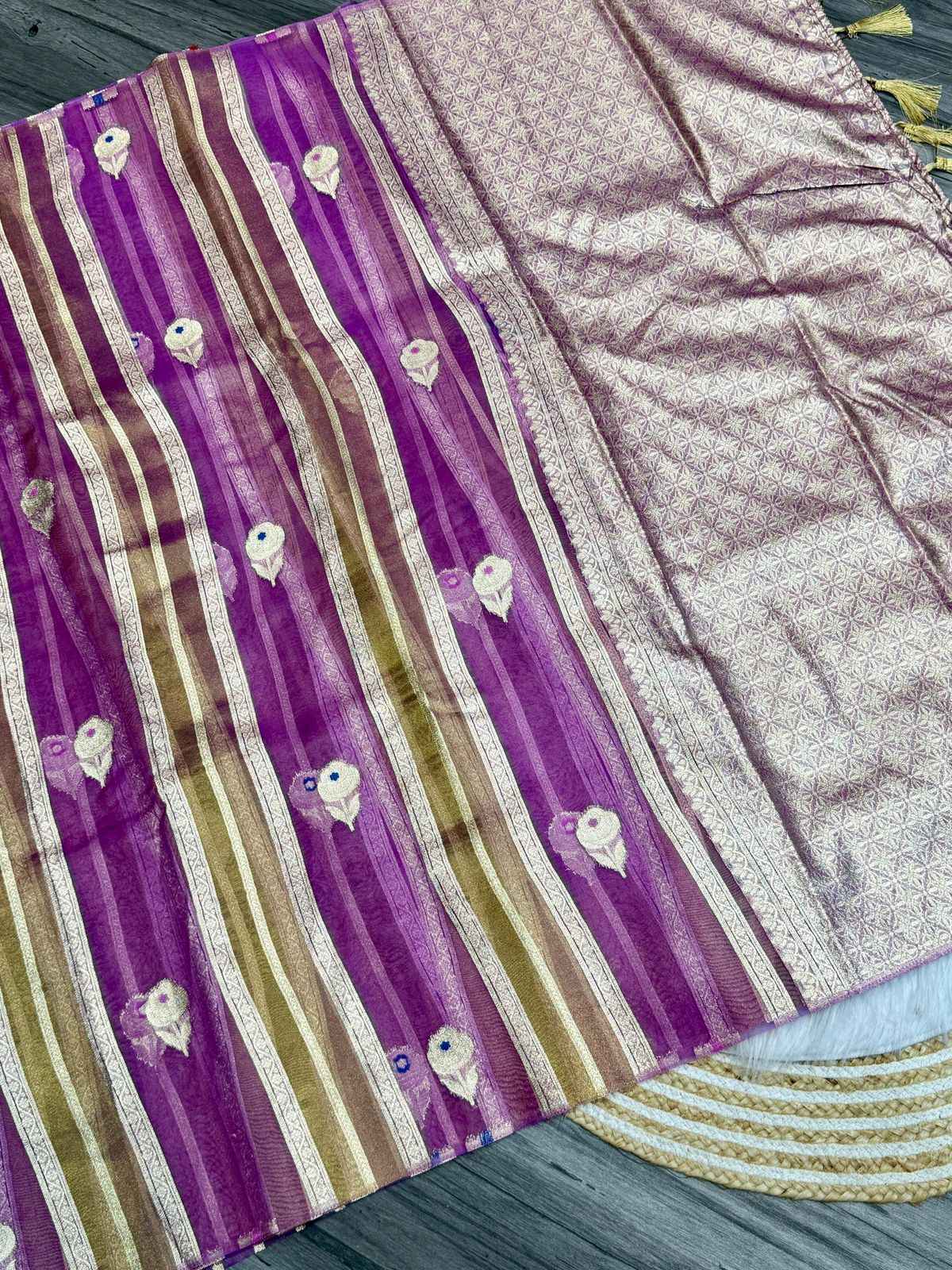 PURE BANARASI TISSUE SILK WEAVING SAREE AT WHOLESALE PRICE