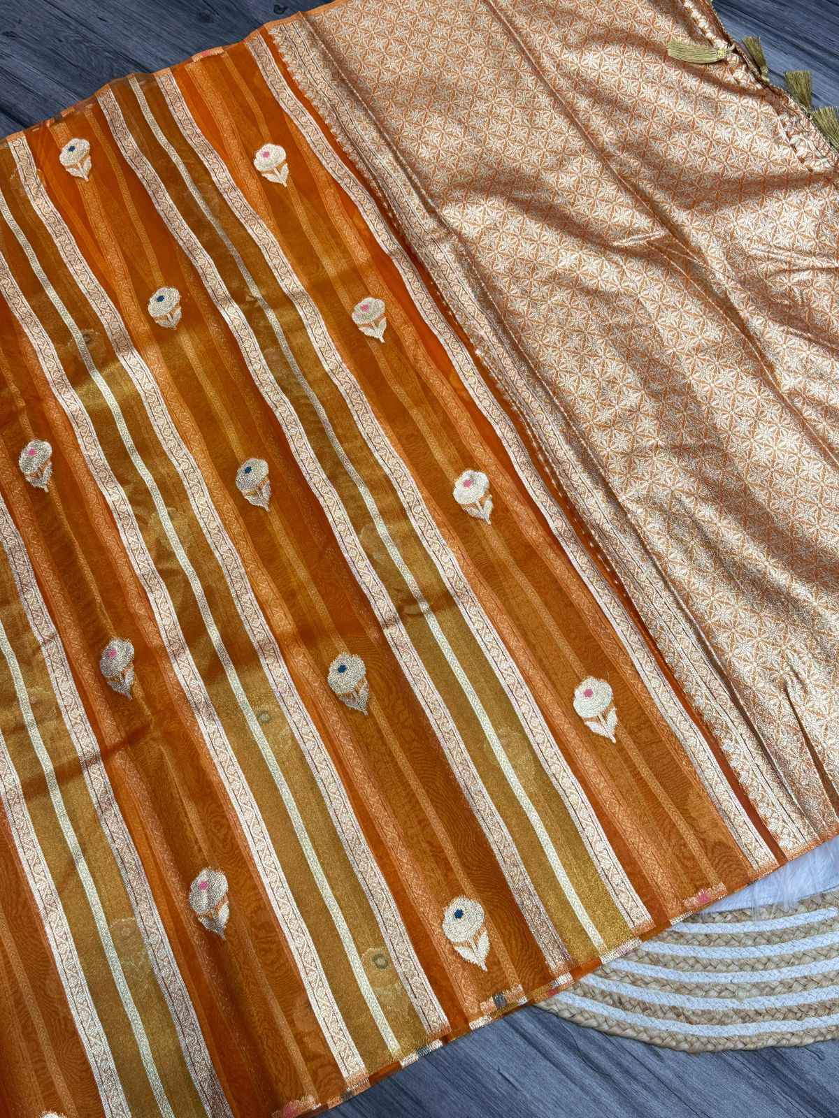 PURE BANARASI TISSUE SILK WEAVING SAREE AT WHOLESALE PRICE