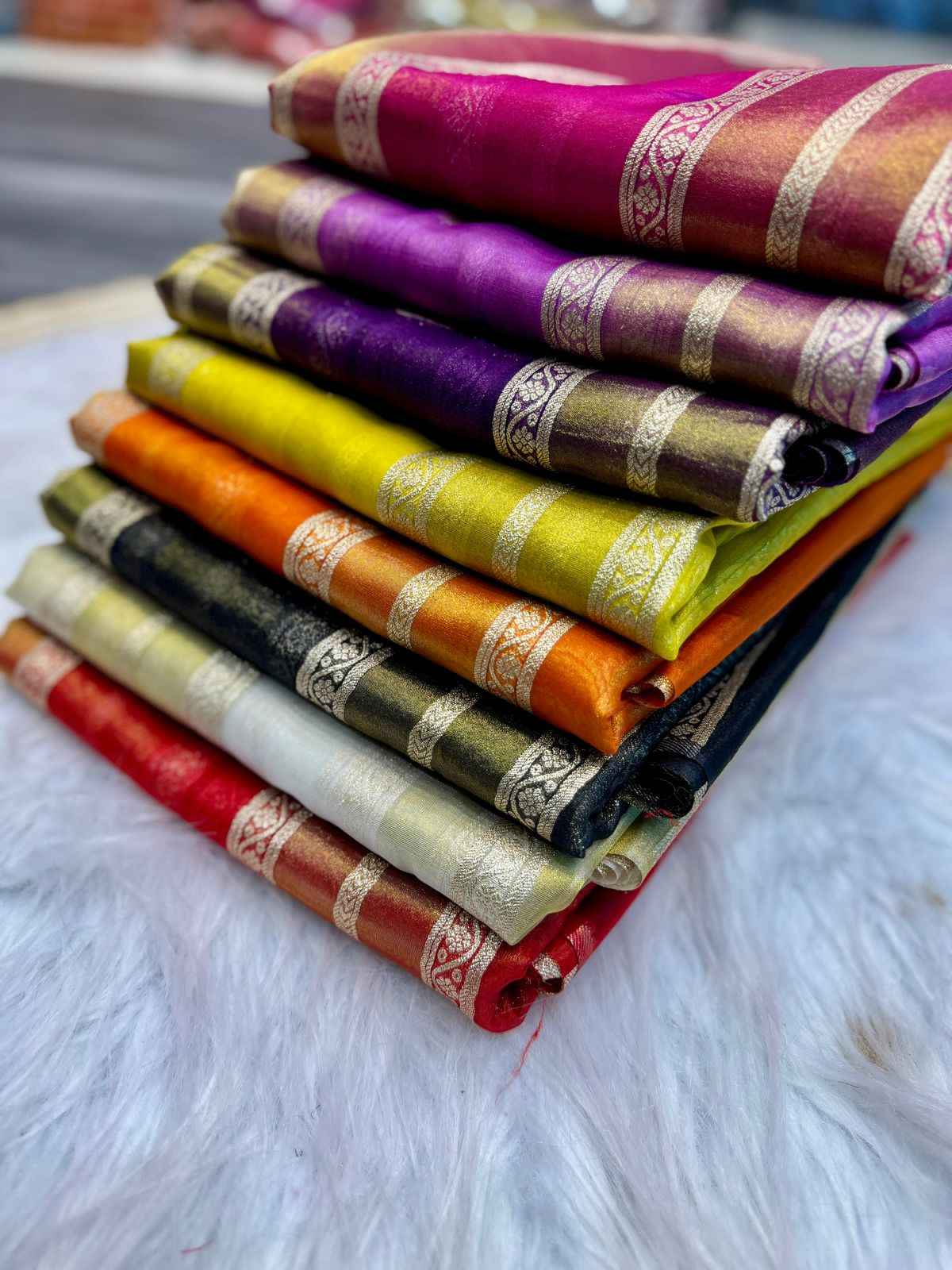 PURE BANARASI TISSUE SILK WEAVING SAREE AT WHOLESALE PRICE