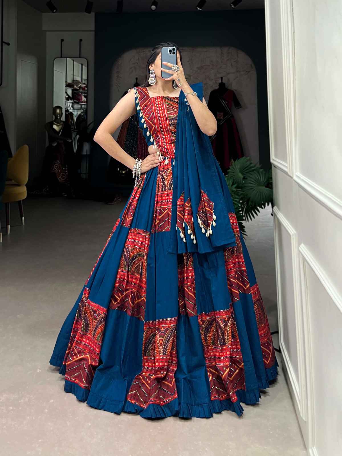 PURE COTTON LAIN AND PRINTED WITH FOIL WORK LEHENGA CHOLI AT WHOLESALE PRICE