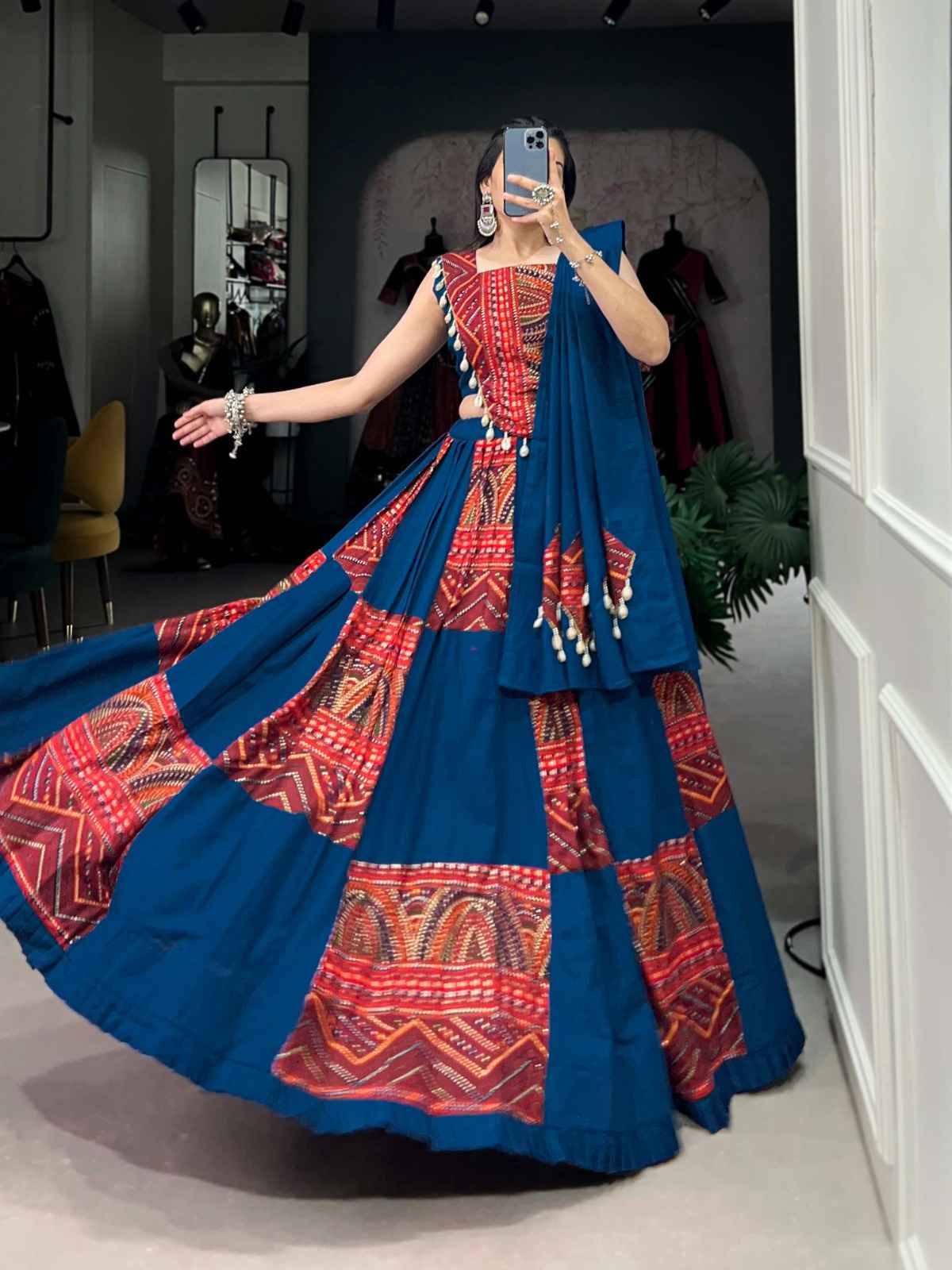PURE COTTON LAIN AND PRINTED WITH FOIL WORK LEHENGA CHOLI AT WHOLESALE PRICE