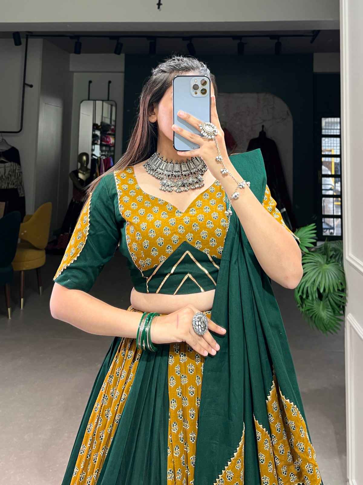 PURE COTTON PRINTED WITH COWRIE KODI LACE TOUCH UP LEHENGA CHOLI AT WHOLESALE PRICE