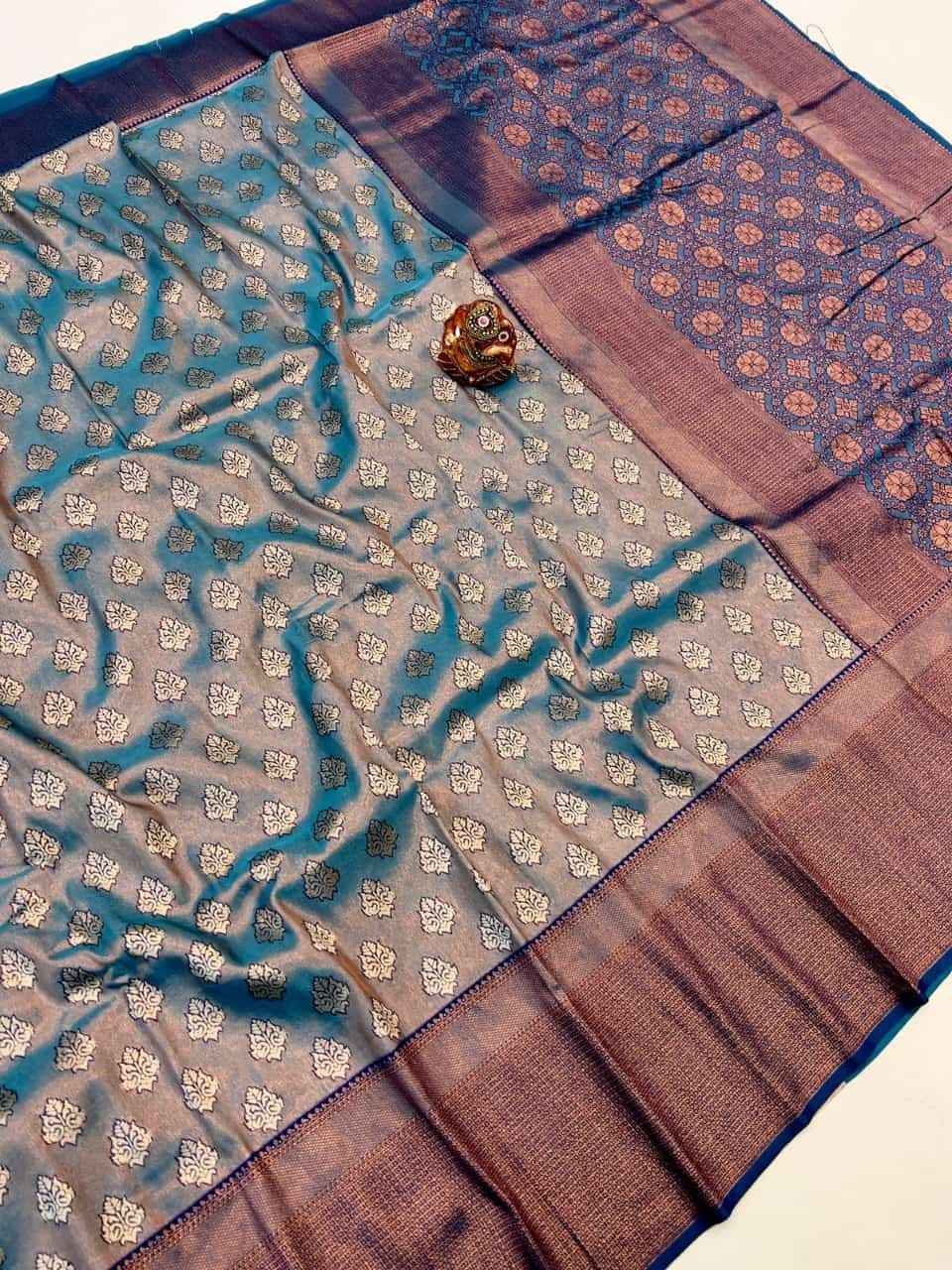 PURE DHARMAVARAM SILK COPPER & GOLD JARI SAREE AT WHOLESALE PRICE