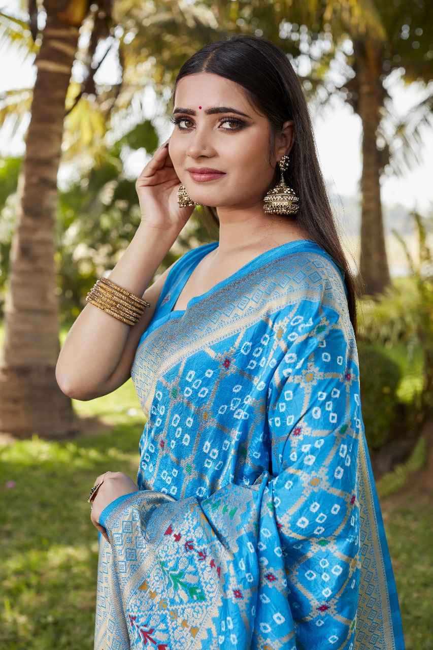 PURE GHARCHOLA BANDHEJ SILK WITH MINAKARI ZARI SAREE AT WHOLESALE PRICE