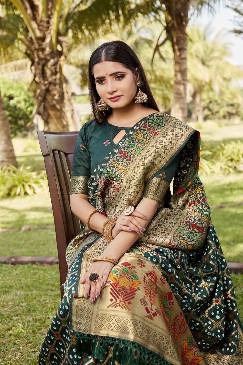 PURE GHARCHOLA BANDHEJ SILK WITH MINAKARI ZARI SAREE AT WHOLESALE PRICE