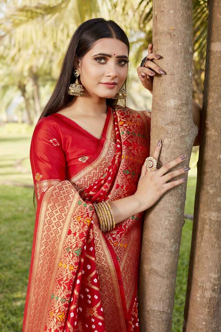 PURE GHARCHOLA BANDHEJ SILK WITH MINAKARI ZARI SAREE AT WHOLESALE PRICE