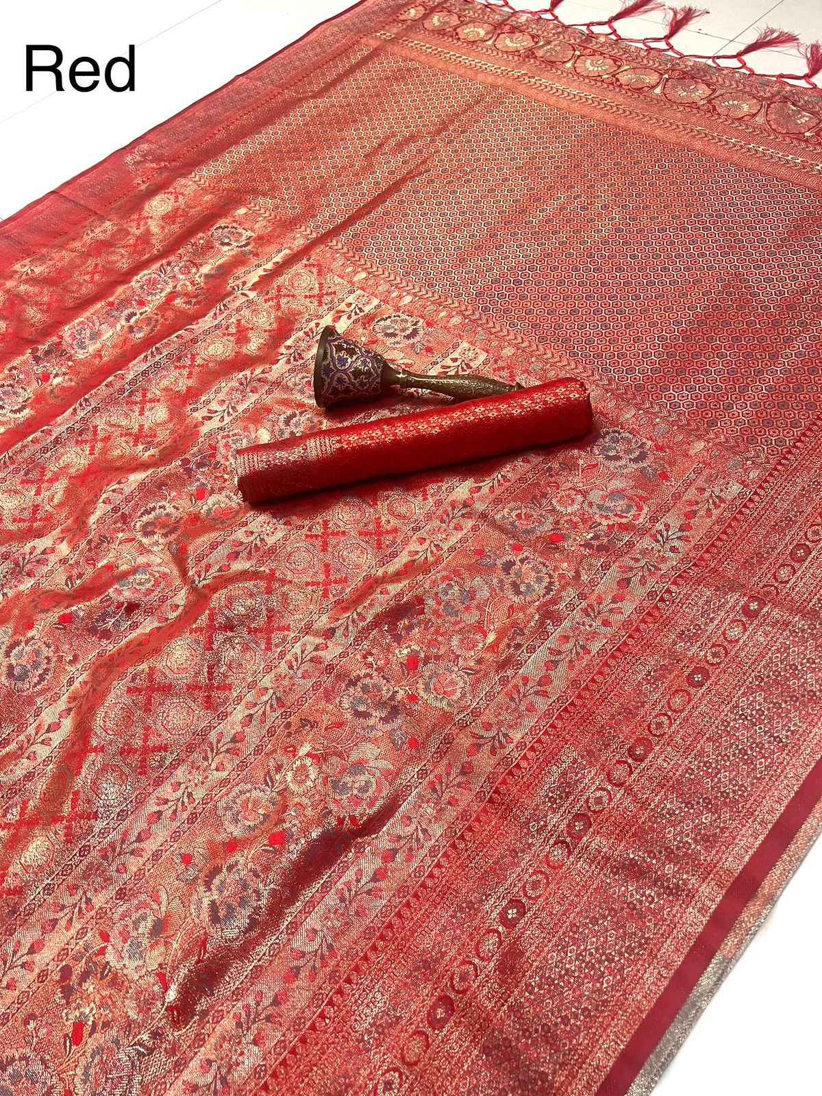 PURE HEAVY SOFT BANARASI SILK WITH GOLD ZARI SAREE AT WHOLESALE PRICE