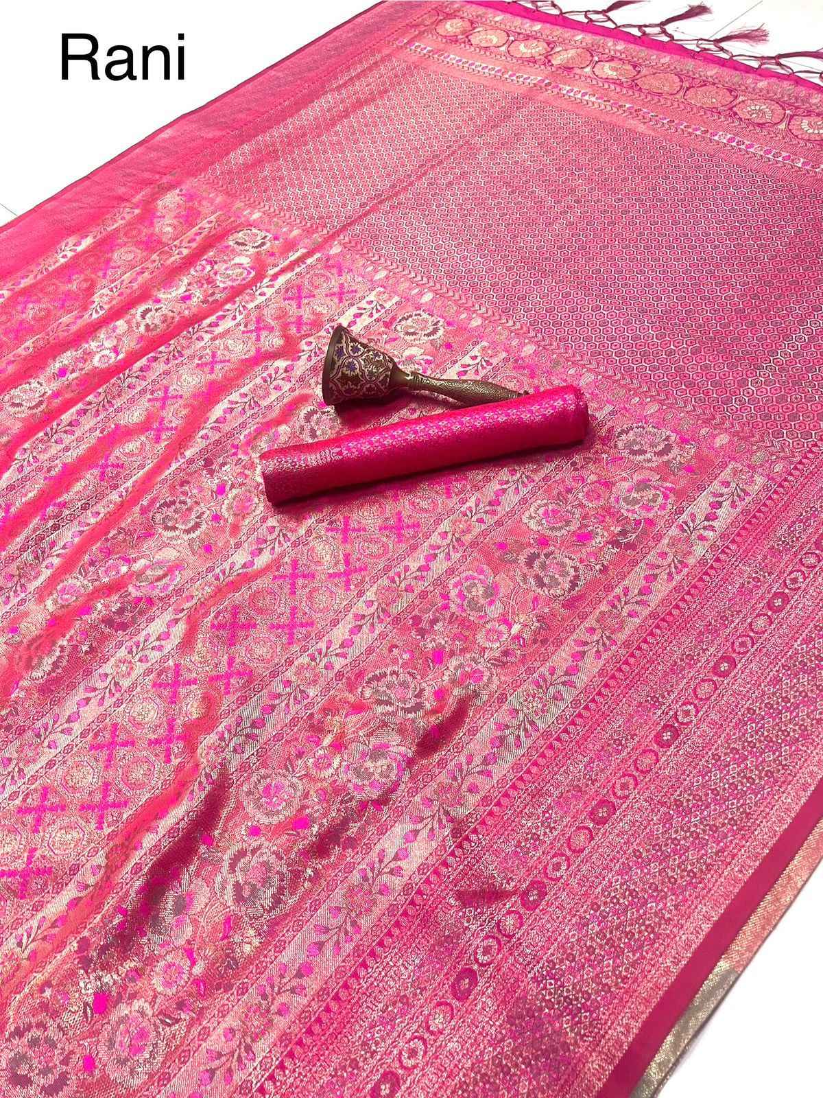 PURE HEAVY SOFT BANARASI SILK WITH GOLD ZARI SAREE AT WHOLESALE PRICE
