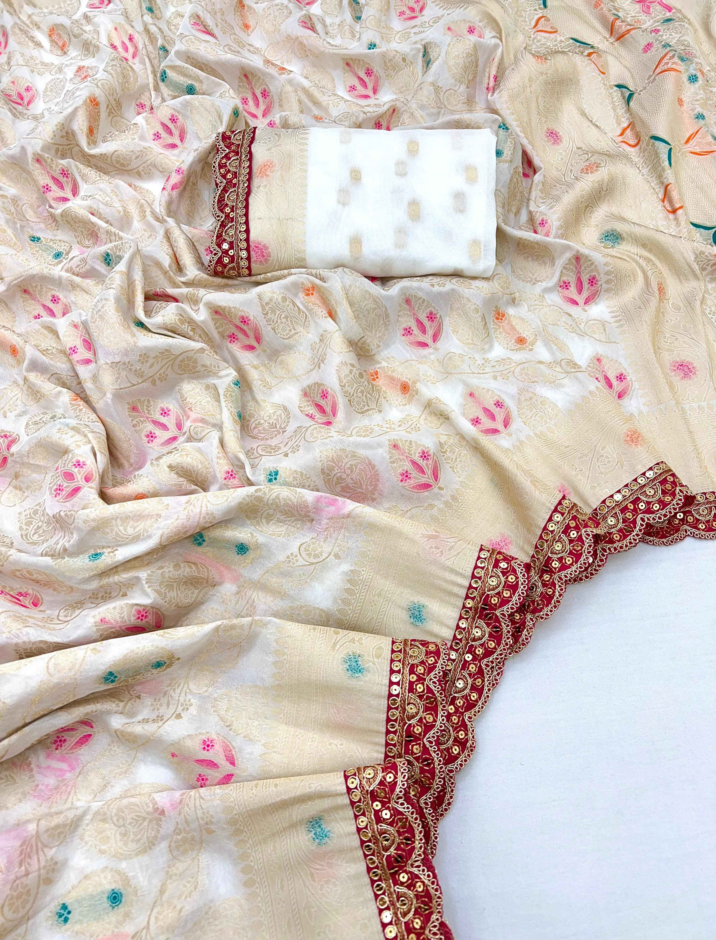 PURE KHADI GEORGETTE KANCHI BORDER SAREE AT WHOLESALE PRICE