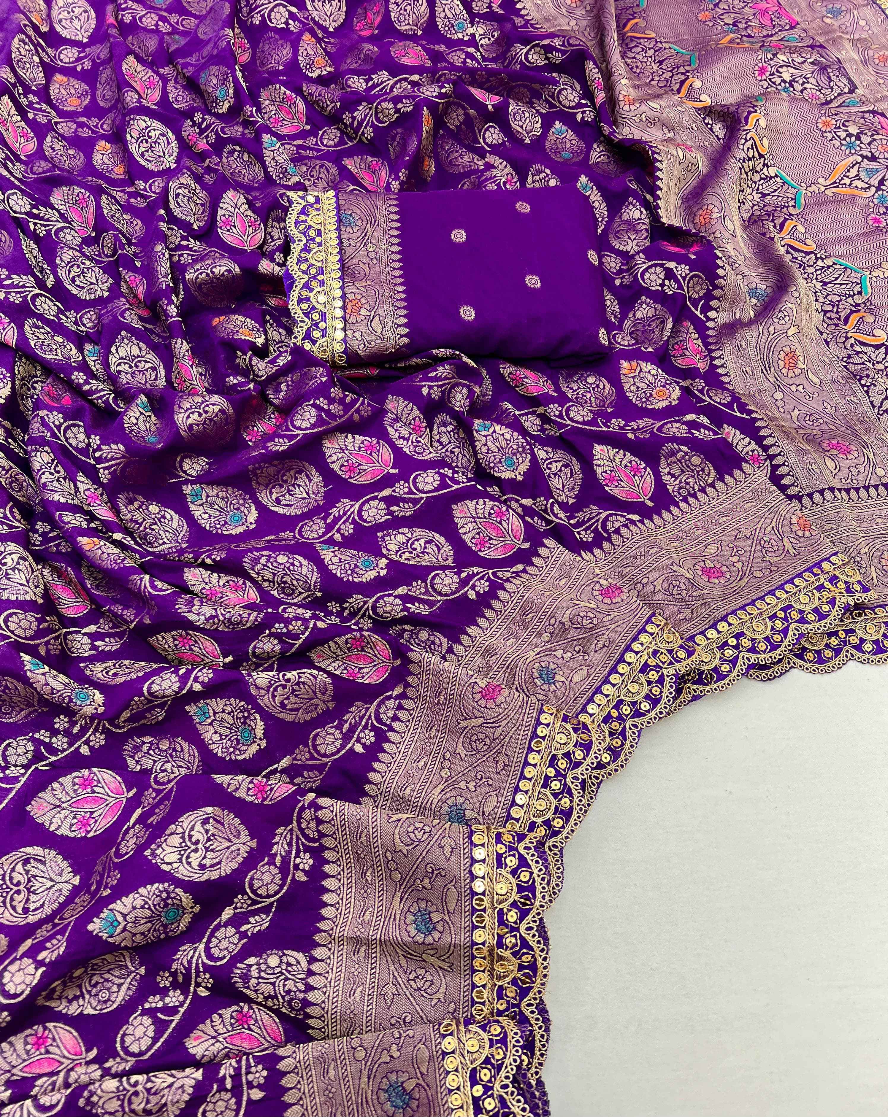 PURE KHADI GEORGETTE KANCHI BORDER SAREE AT WHOLESALE PRICE