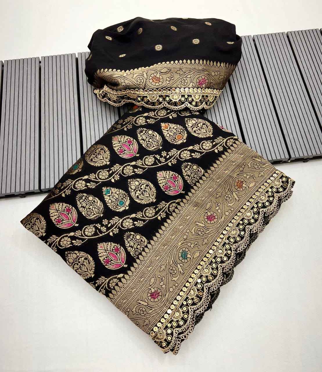 PURE KHADI GEORGETTE KANCHI BORDER SAREE AT WHOLESALE PRICE