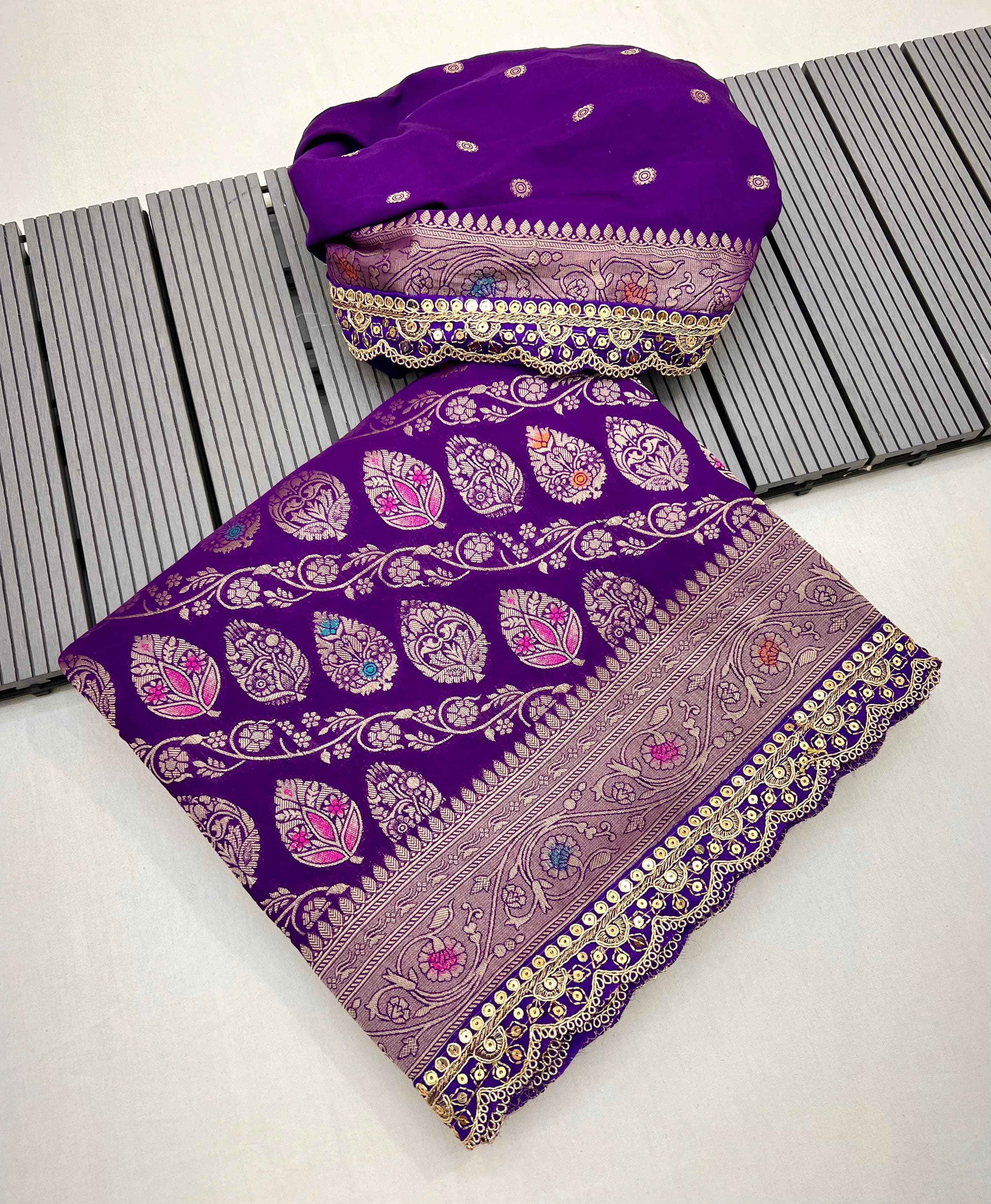 PURE KHADI GEORGETTE KANCHI BORDER SAREE AT WHOLESALE PRICE