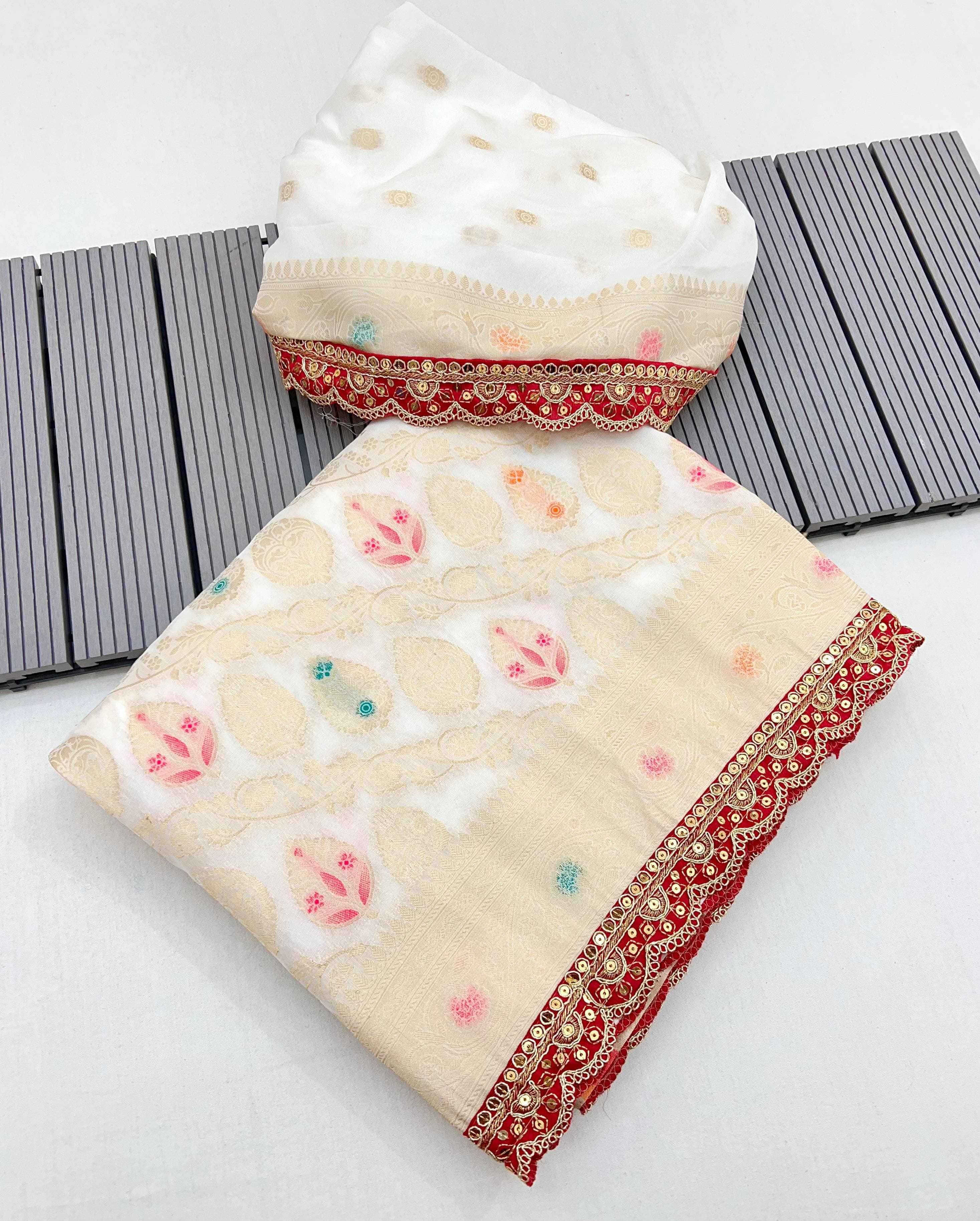 PURE KHADI GEORGETTE KANCHI BORDER SAREE AT WHOLESALE PRICE