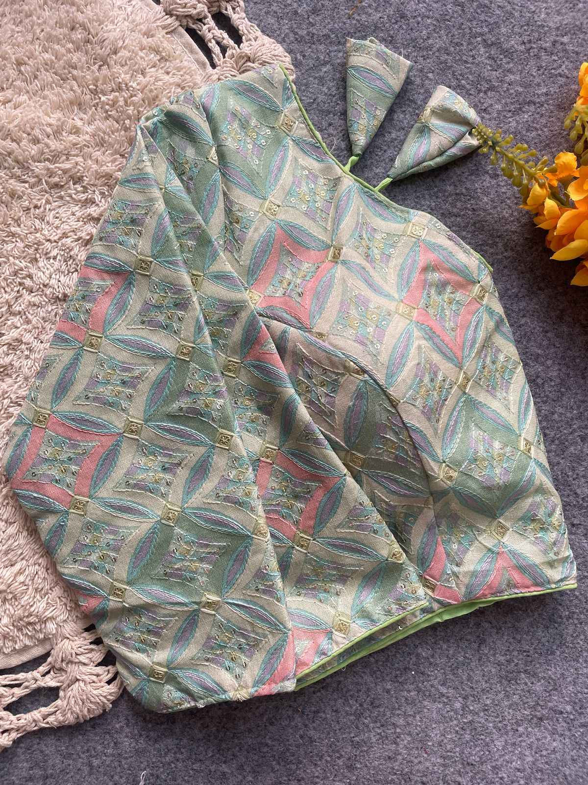 PURE KHADI COTTON PARTYWEAR HEAVY STITCHING BLOUSE AT WHOLESALE PRICE