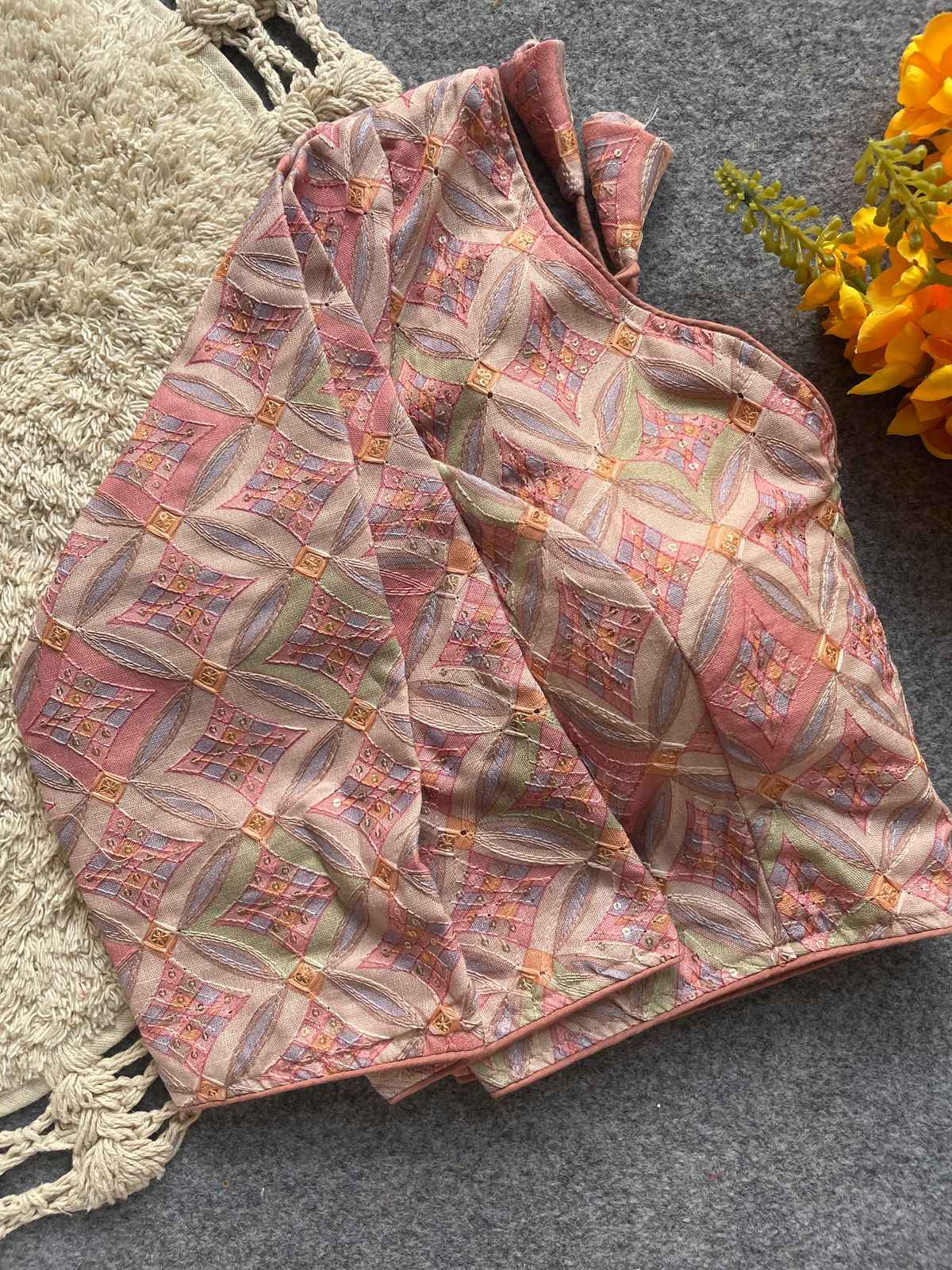 PURE KHADI COTTON PARTYWEAR HEAVY STITCHING BLOUSE AT WHOLESALE PRICE