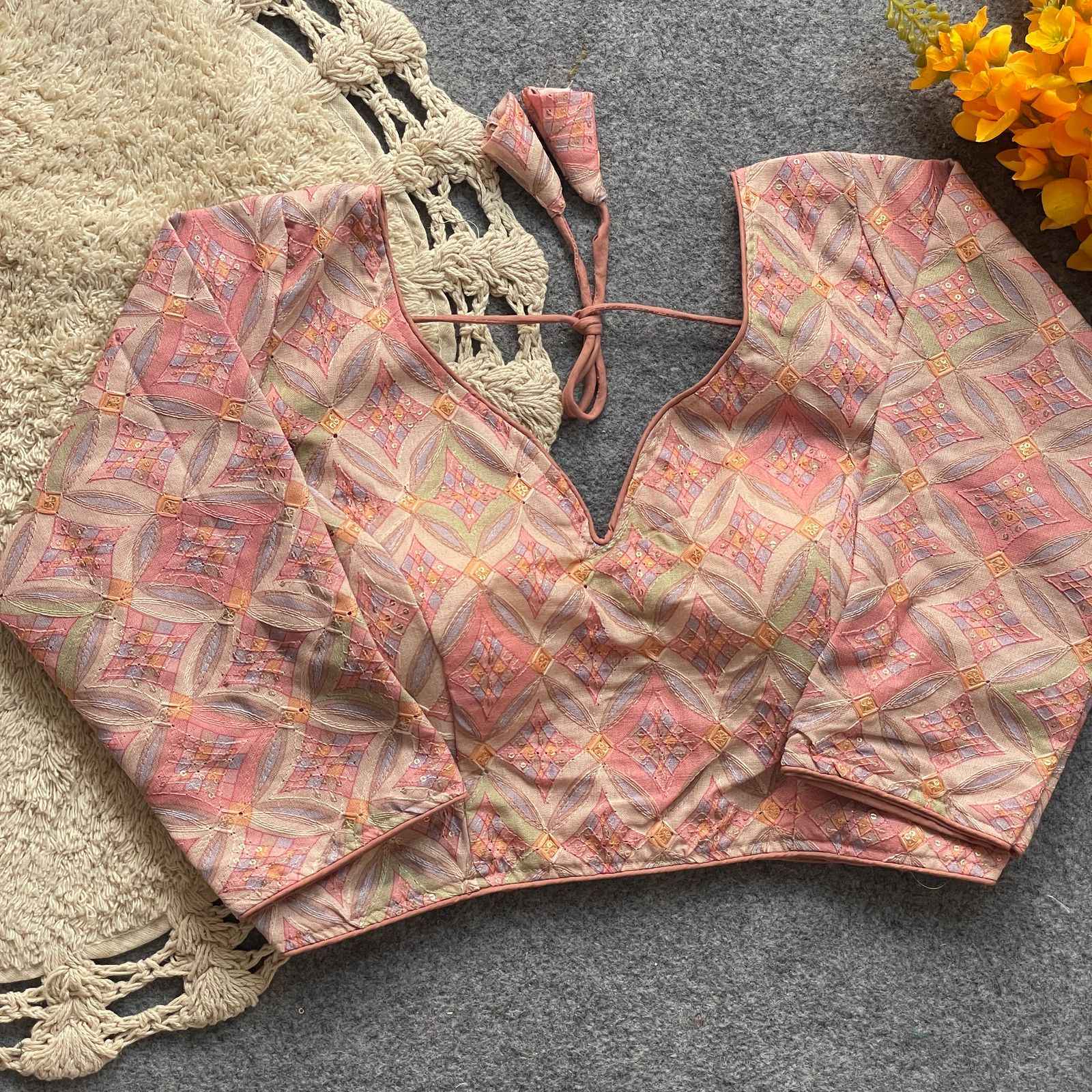 PURE KHADI COTTON PARTYWEAR HEAVY STITCHING BLOUSE AT WHOLESALE PRICE