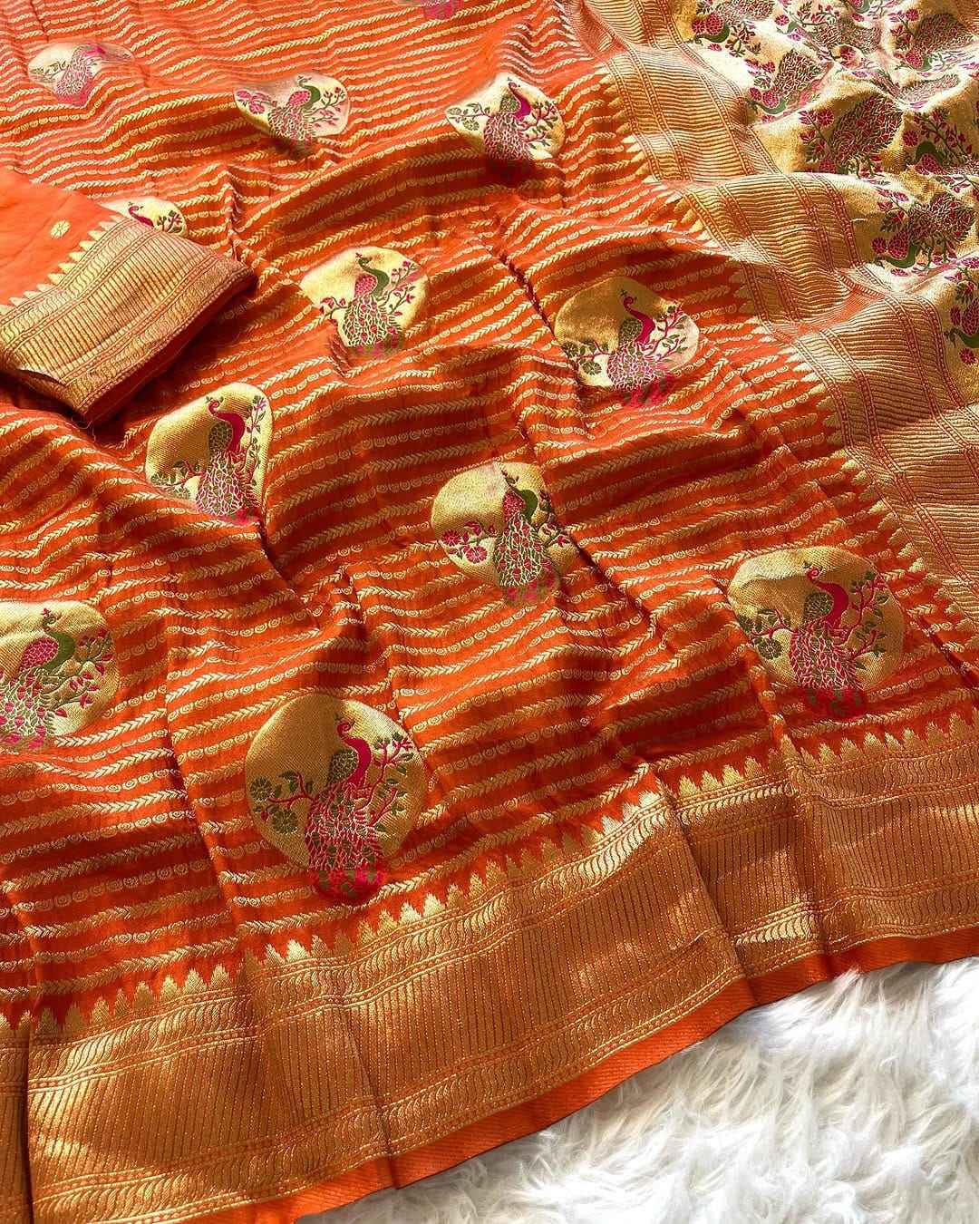PURE KHADI CREPE SILK MEENAKARI WEAVING PALLU SAREE AT WHOLESALE PRICE