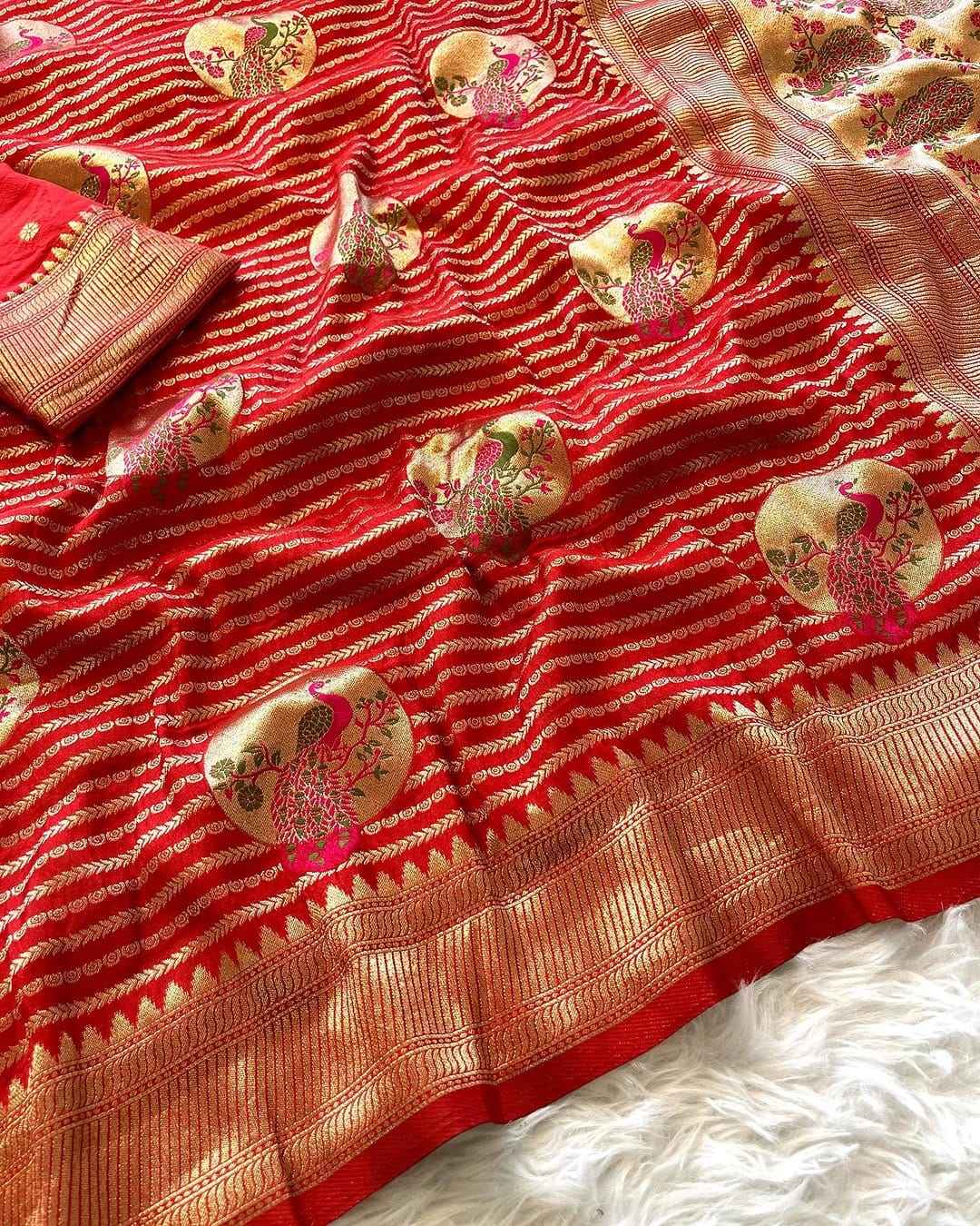 PURE KHADI CREPE SILK MEENAKARI WEAVING PALLU SAREE AT WHOLESALE PRICE
