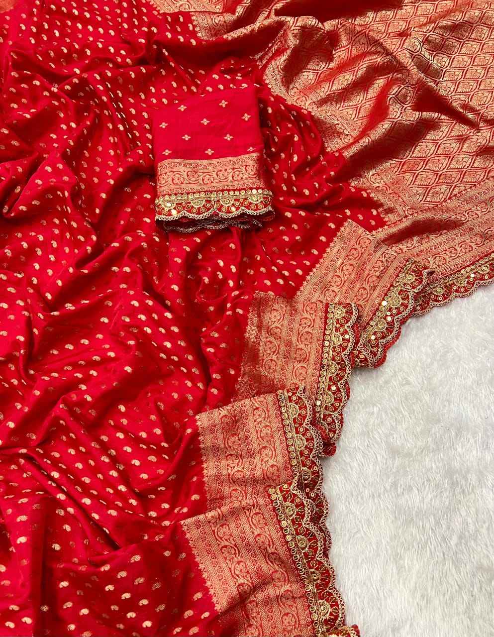 PURE  KHADI GEORGETTE WITH KANCHI BORDER SAREE AT WHOLESALE PRICE