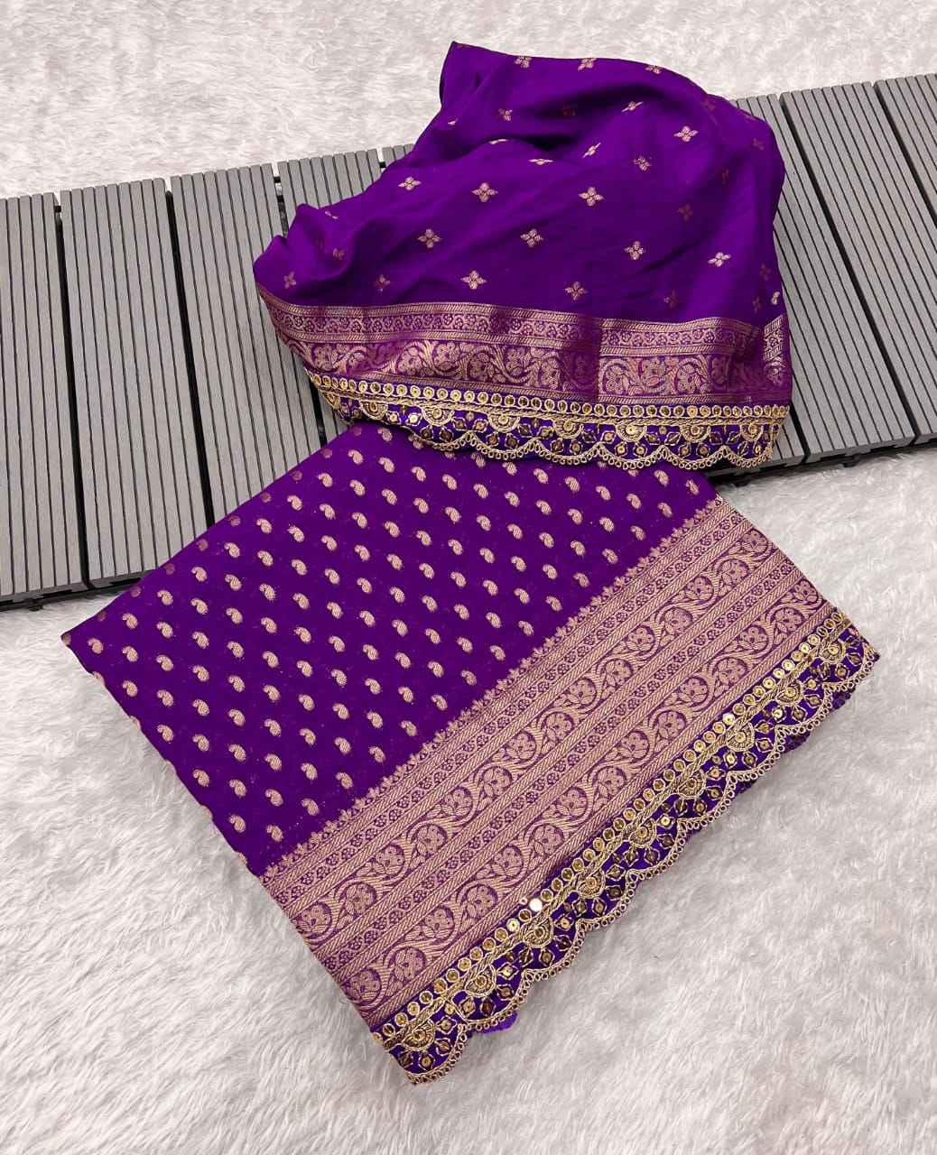 PURE  KHADI GEORGETTE WITH KANCHI BORDER SAREE AT WHOLESALE PRICE
