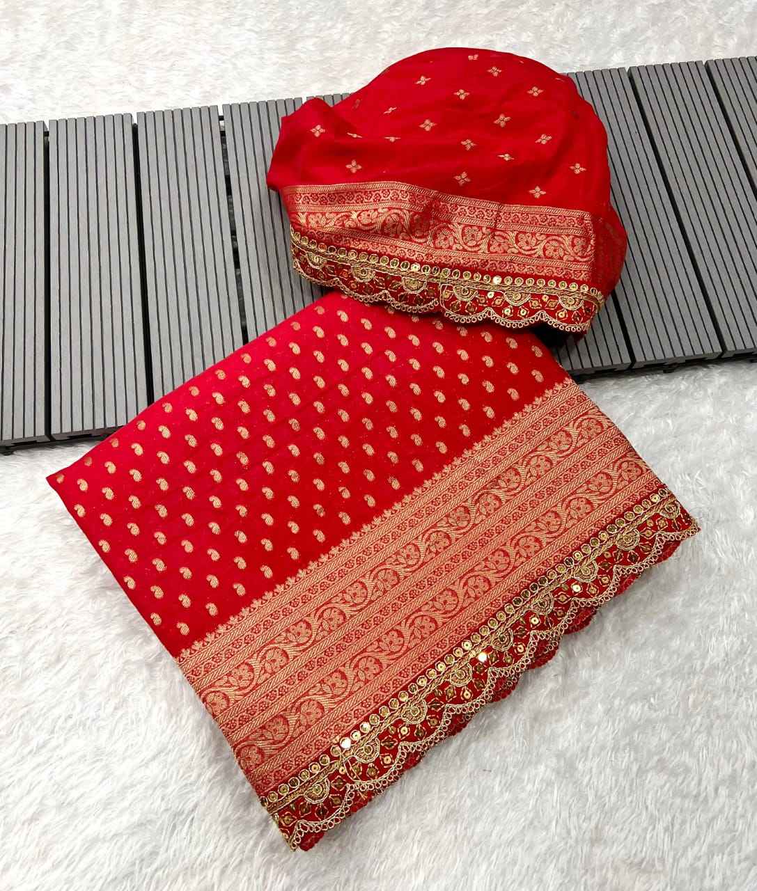 PURE  KHADI GEORGETTE WITH KANCHI BORDER SAREE AT WHOLESALE PRICE