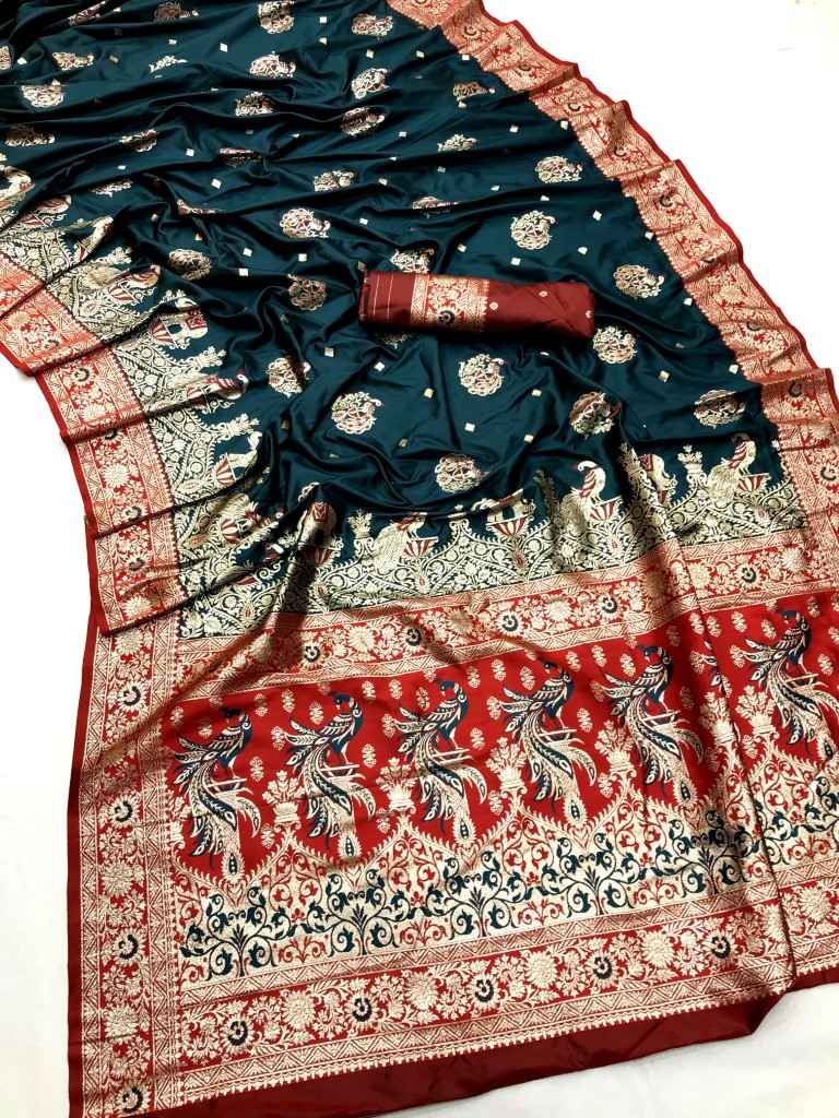 PURE PAITHANI TYPE BANARASI SILK WITH GOLDN ZARI WEAVING SAREE AT WHOLESALE PRICE
