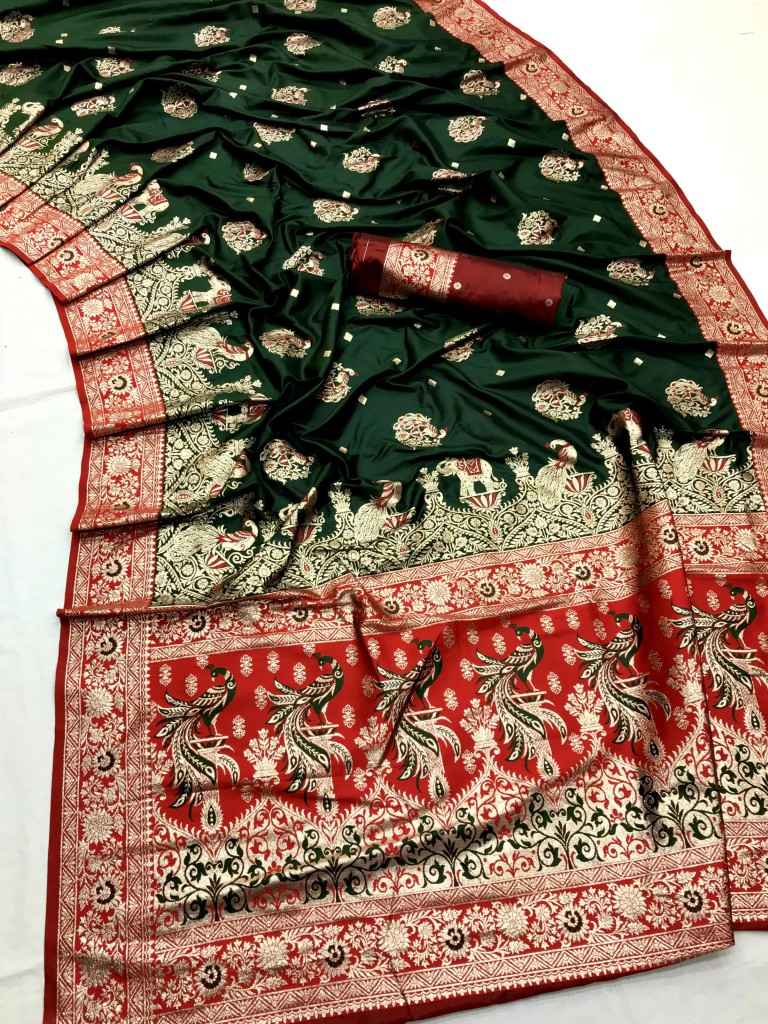 PURE PAITHANI TYPE BANARASI SILK WITH GOLDN ZARI WEAVING SAREE AT WHOLESALE PRICE