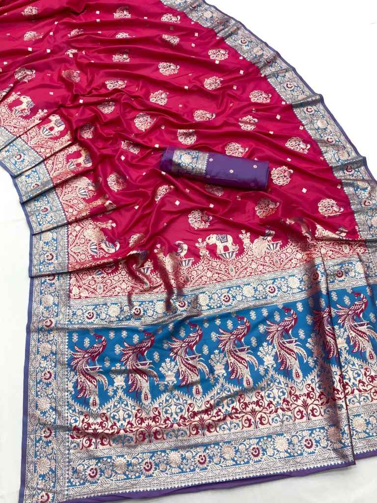 PURE PAITHANI TYPE BANARASI SILK WITH GOLDN ZARI WEAVING SAREE AT WHOLESALE PRICE