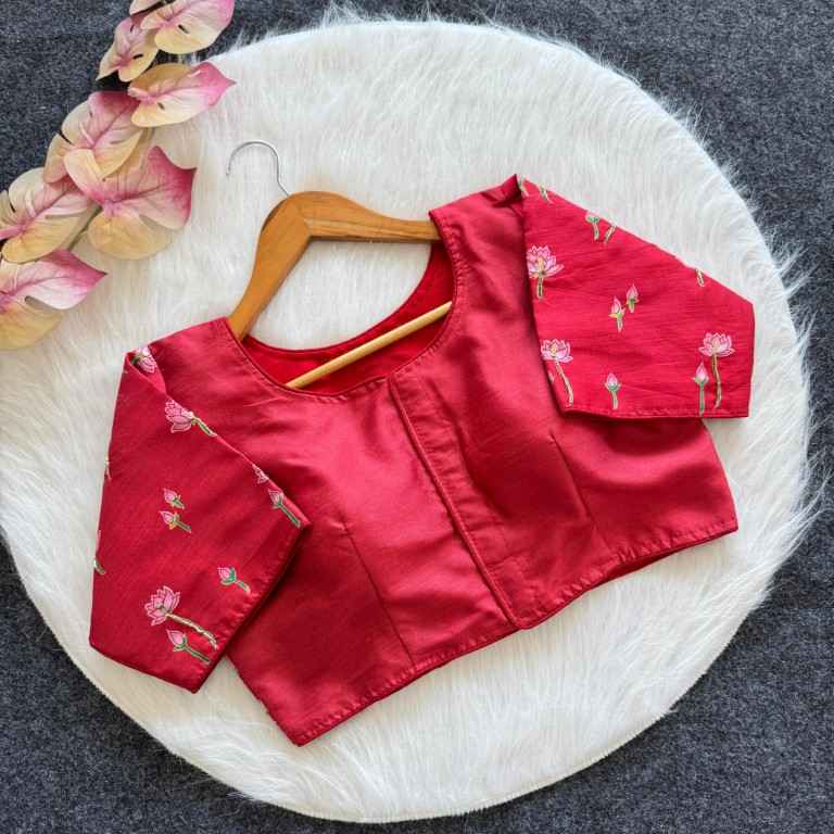 PURE SILK PRINTED ANTIQUE HANDCRAFTED WORK BLOUSE AT WHOLESALE PRICE