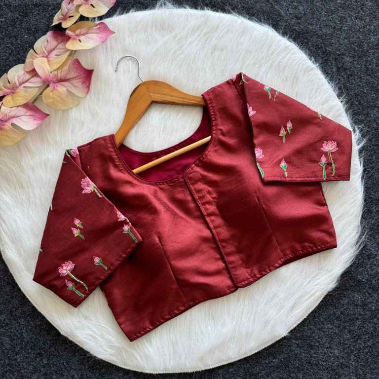 PURE SILK PRINTED ANTIQUE HANDCRAFTED WORK BLOUSE AT WHOLESALE PRICE