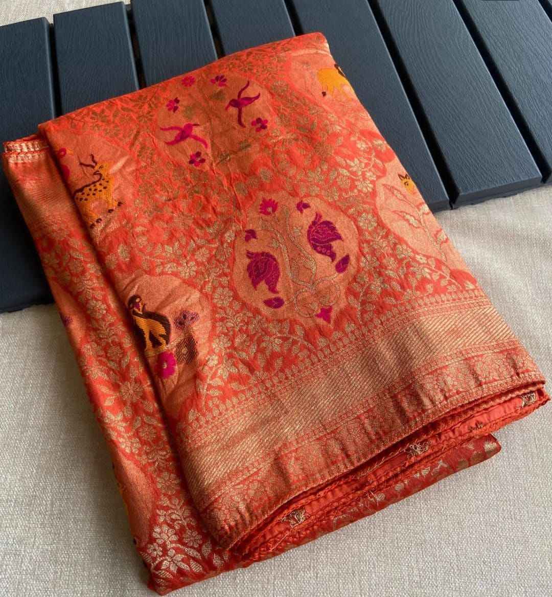 PURE SOFT BANARASI MATKA SILK ANCHIPURAM WEAVING SAREE AT WHOLESALE PRICE