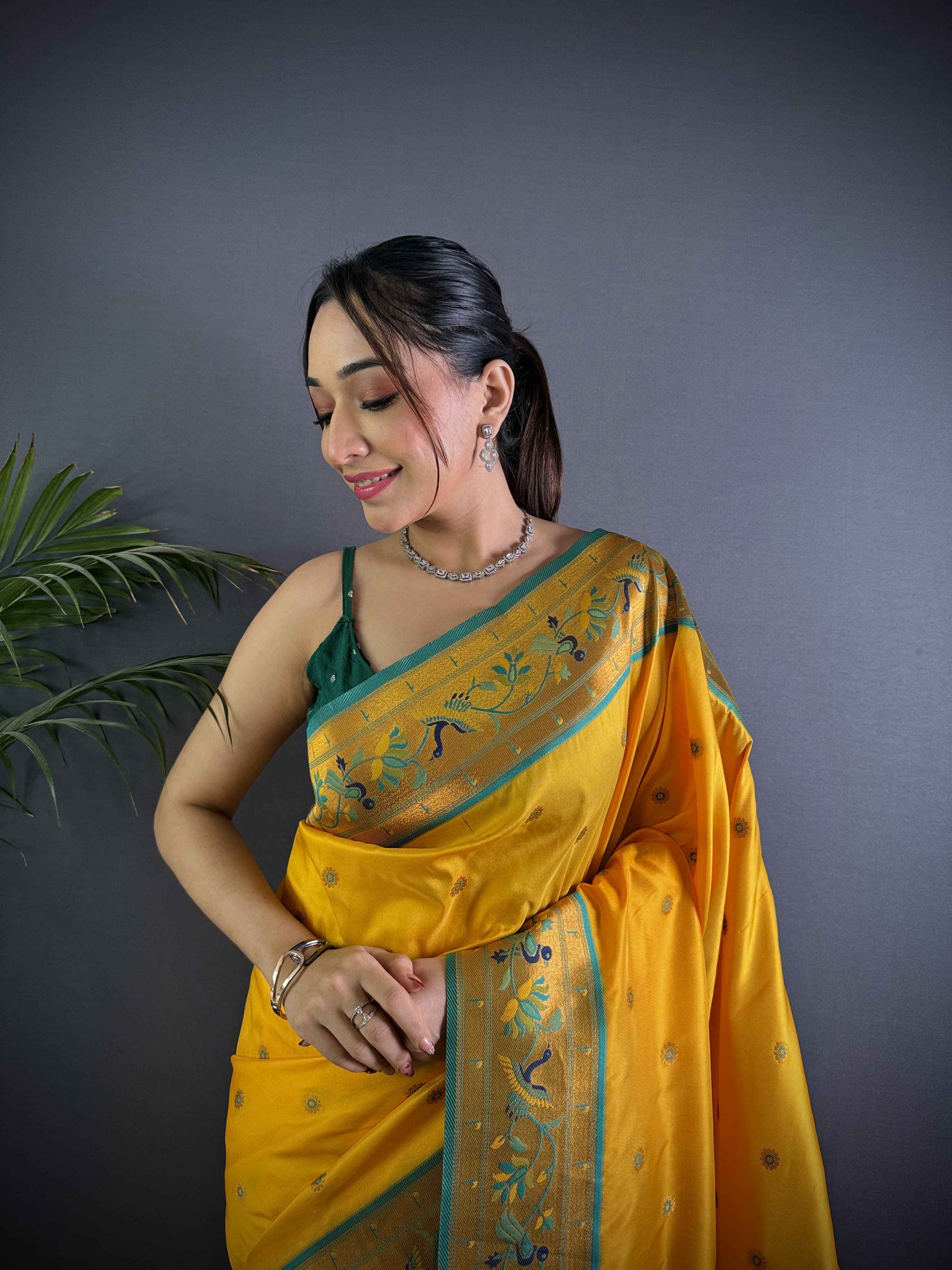 PURE SOFT BANARASI SILK PAITHANI DESIGN SAREE AT WHOLESALE PRICE