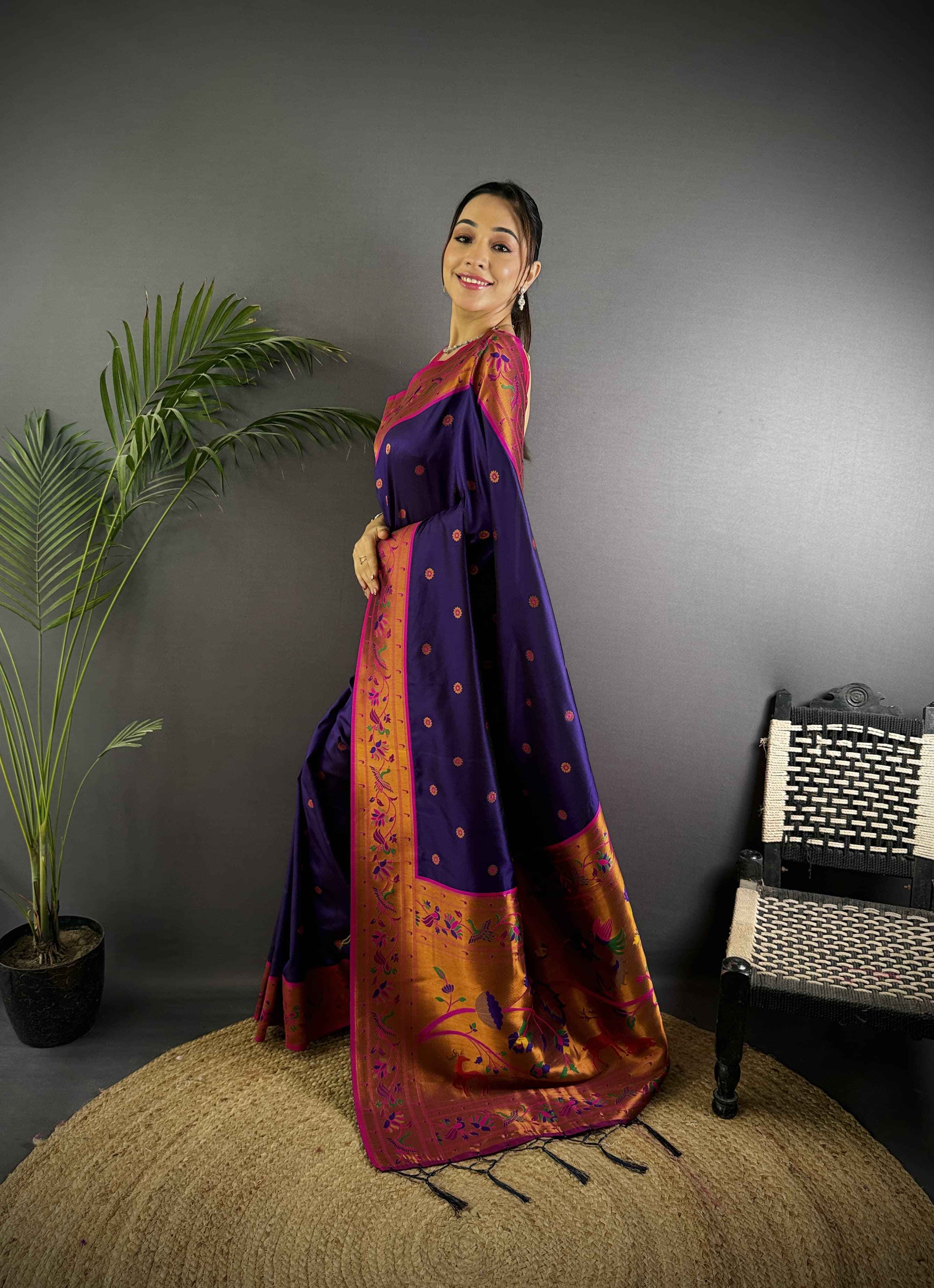 PURE SOFT BANARASI SILK PAITHANI DESIGN SAREE AT WHOLESALE PRICE