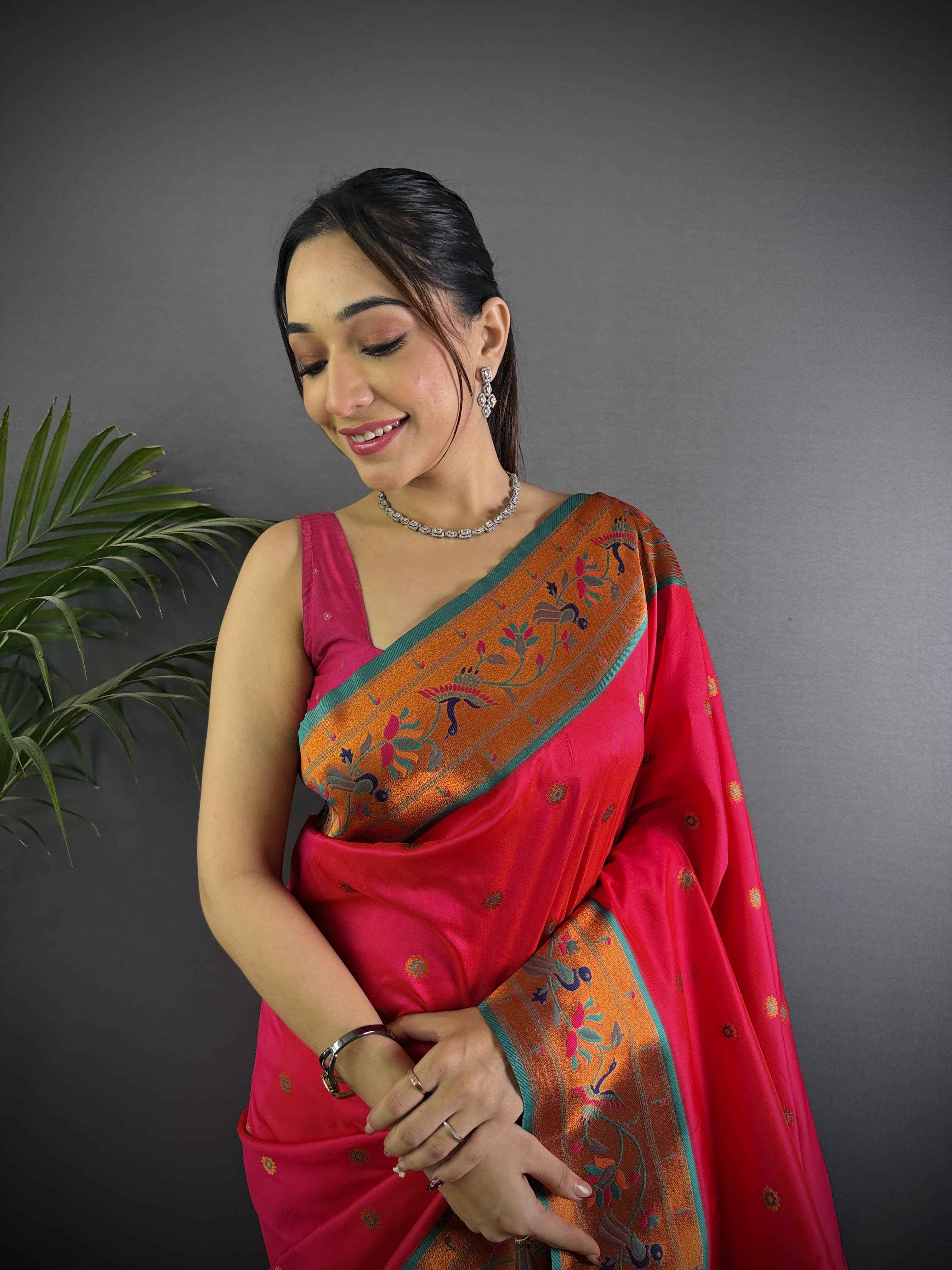 PURE SOFT BANARASI SILK PAITHANI DESIGN SAREE AT WHOLESALE PRICE