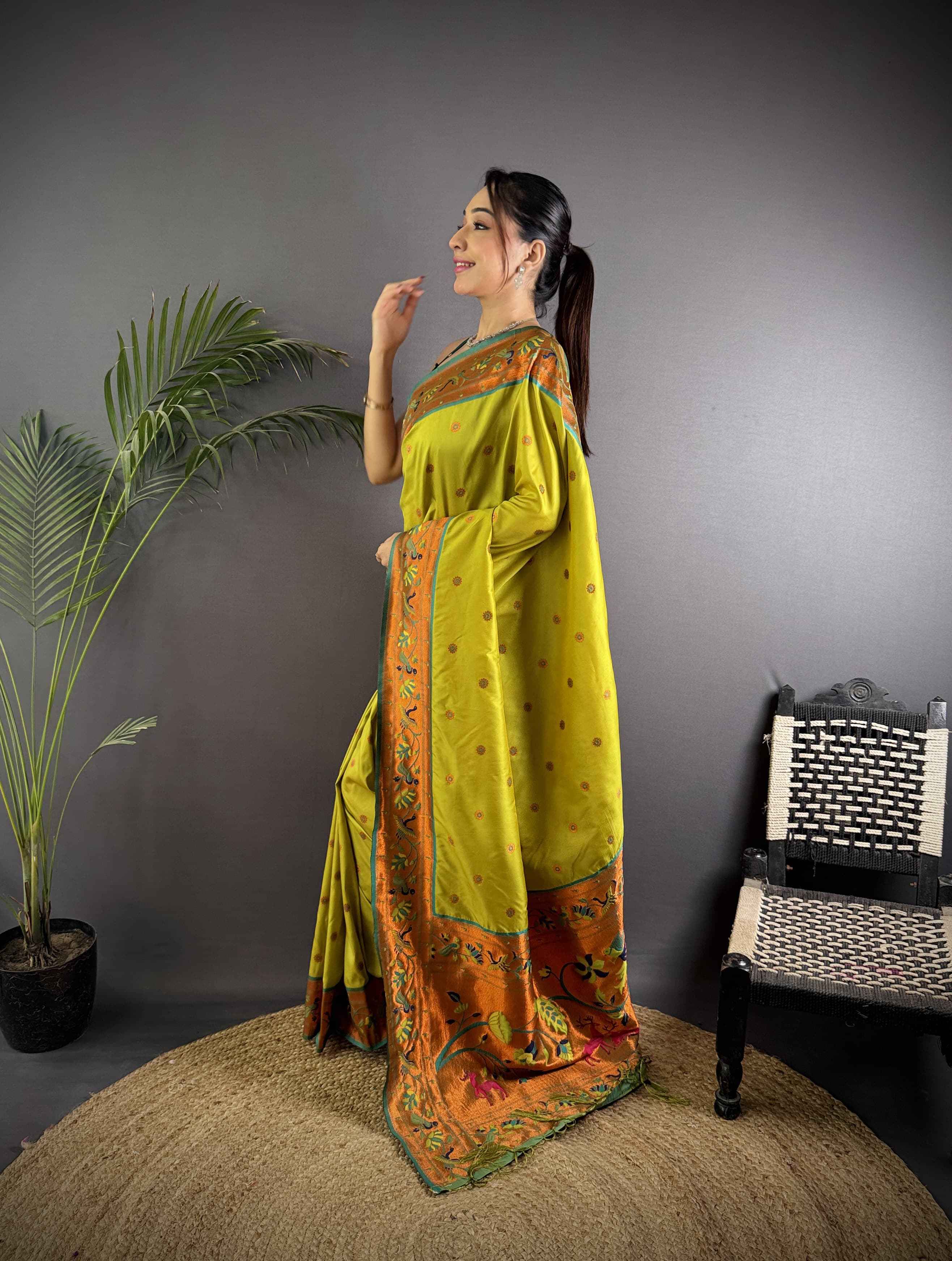 PURE SOFT BANARASI SILK PAITHANI DESIGN SAREE AT WHOLESALE PRICE