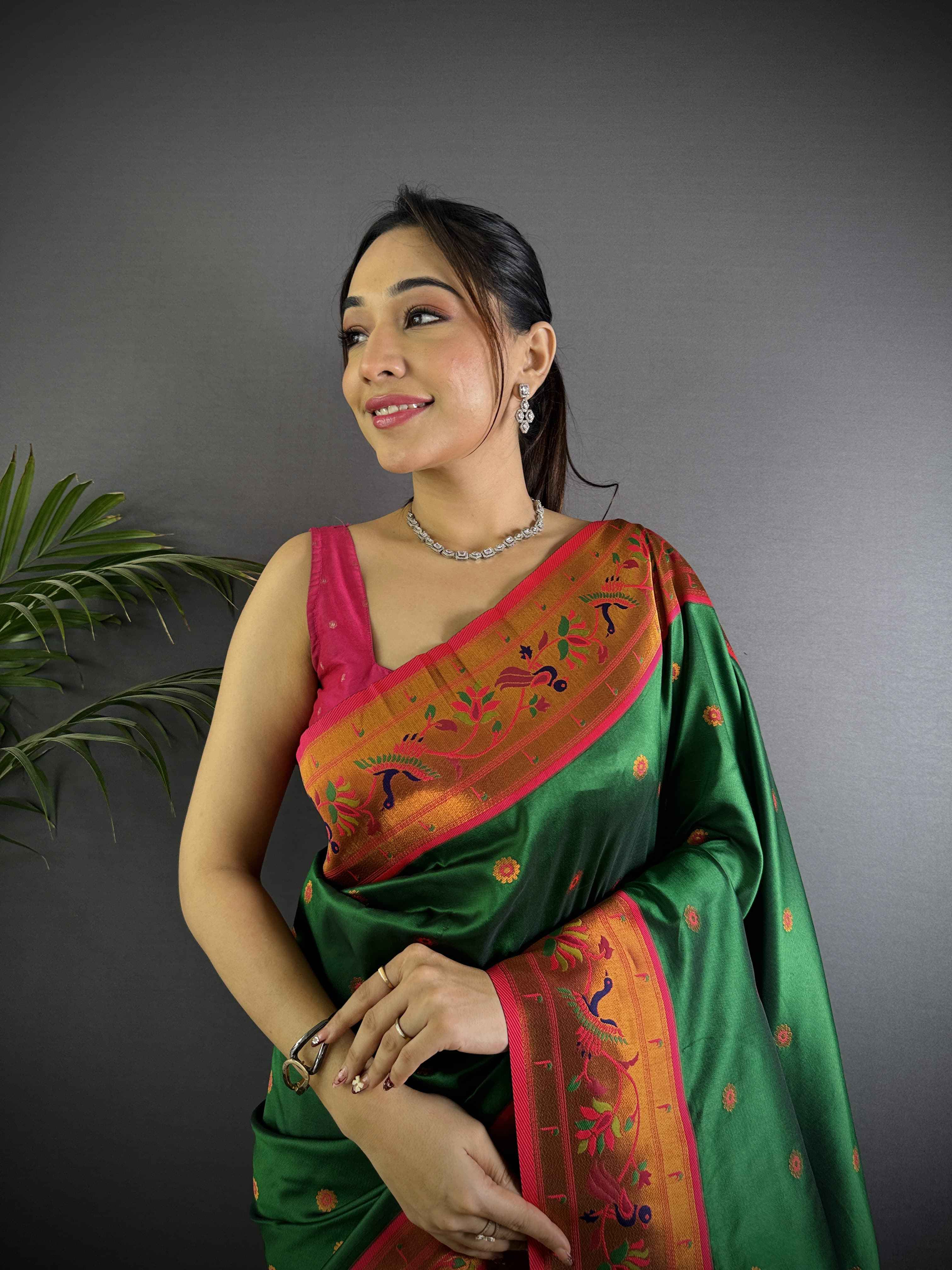 PURE SOFT BANARASI SILK PAITHANI DESIGN SAREE AT WHOLESALE PRICE