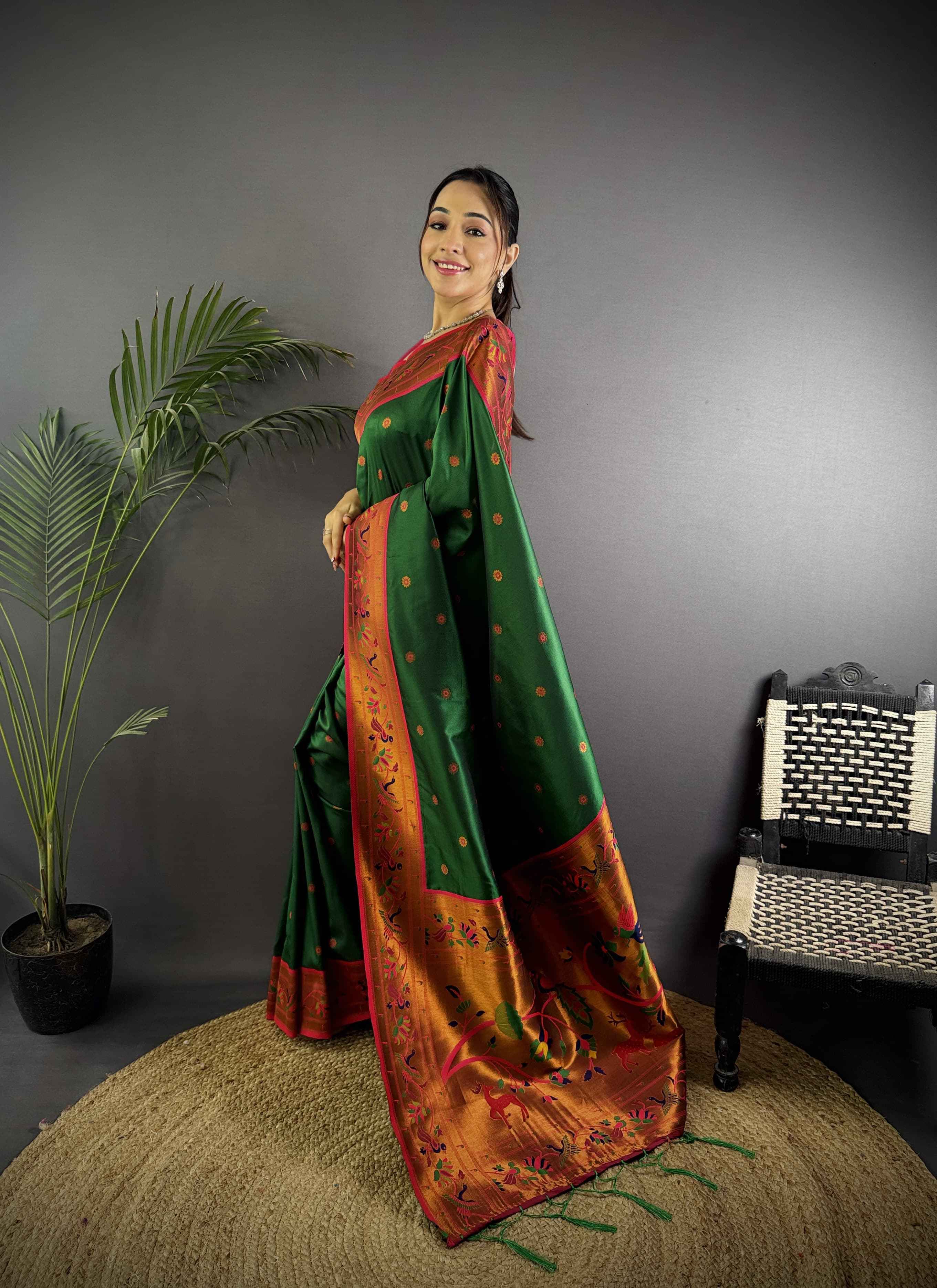 PURE SOFT BANARASI SILK PAITHANI DESIGN SAREE AT WHOLESALE PRICE