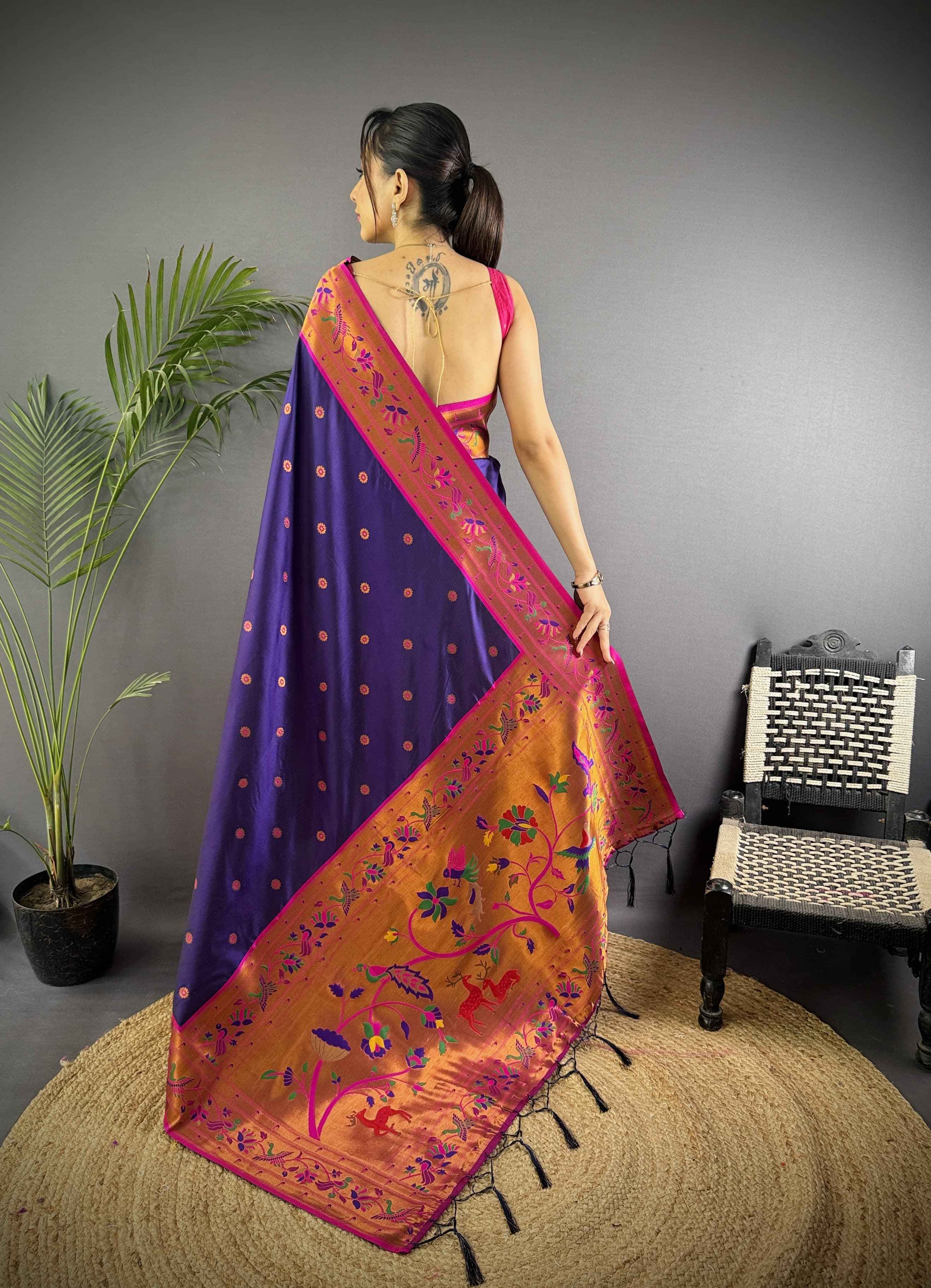 PURE SOFT BANARASI SILK PAITHANI DESIGN SAREE AT WHOLESALE PRICE