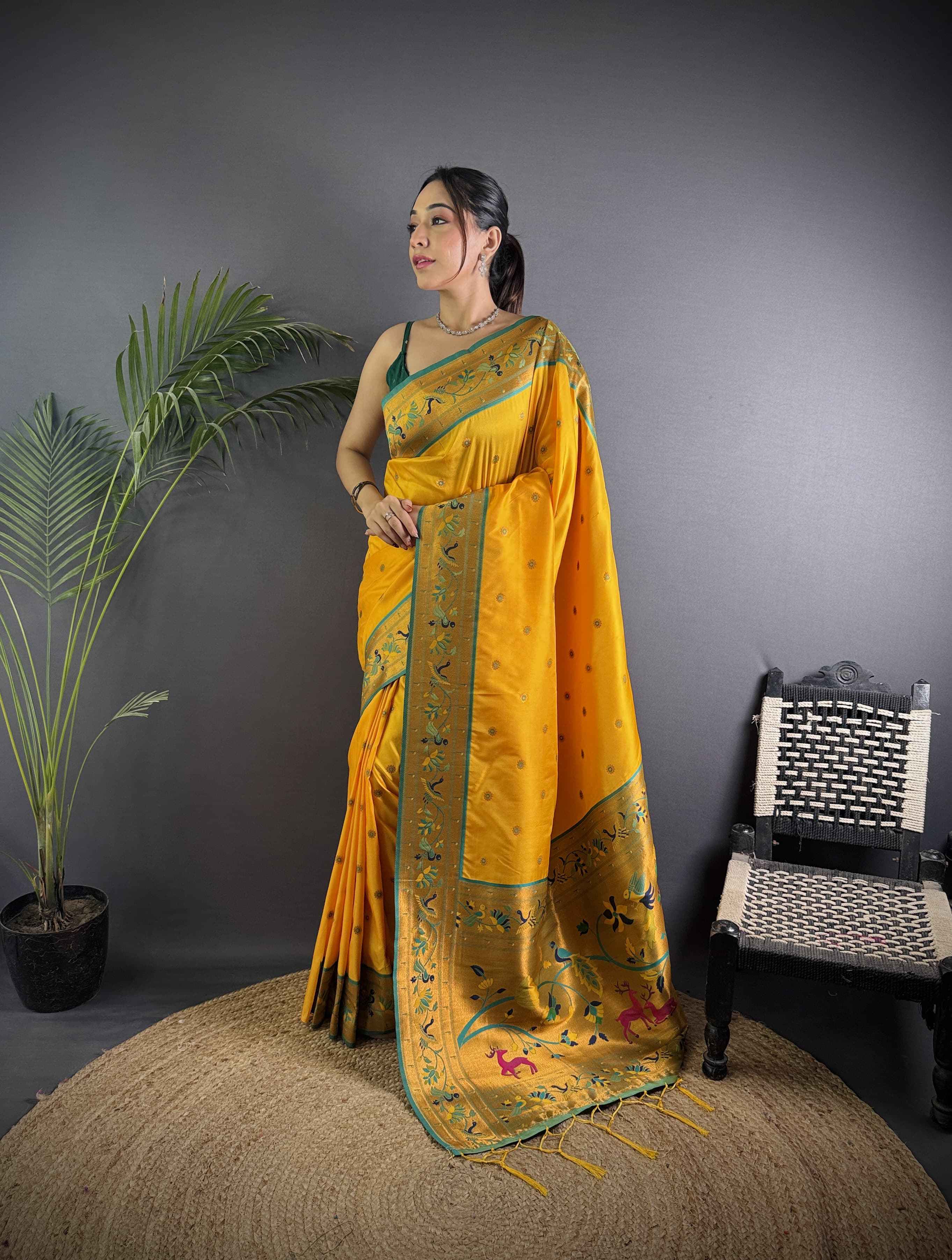 PURE SOFT BANARASI SILK PAITHANI DESIGN SAREE AT WHOLESALE PRICE