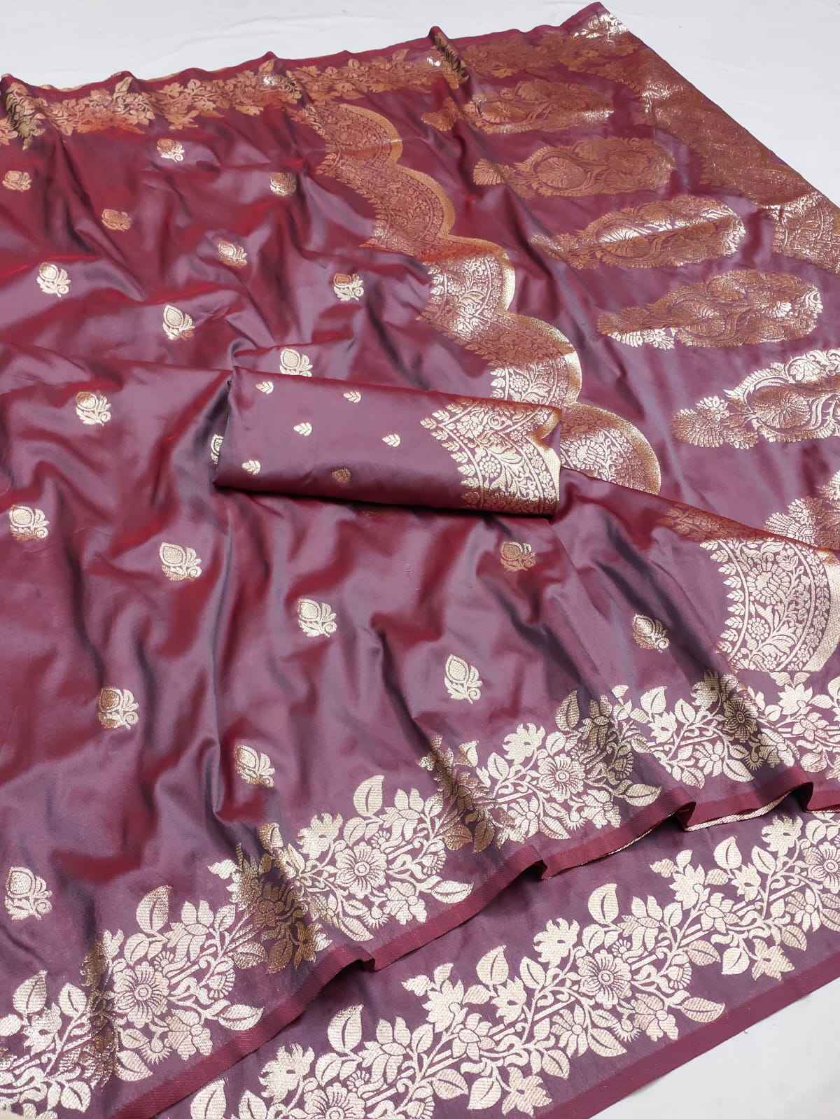 PURE SOFT BANARASI SILK ZARI WORK WITH HEAVY BORDER SAREE AT WHOLESALE PRICE