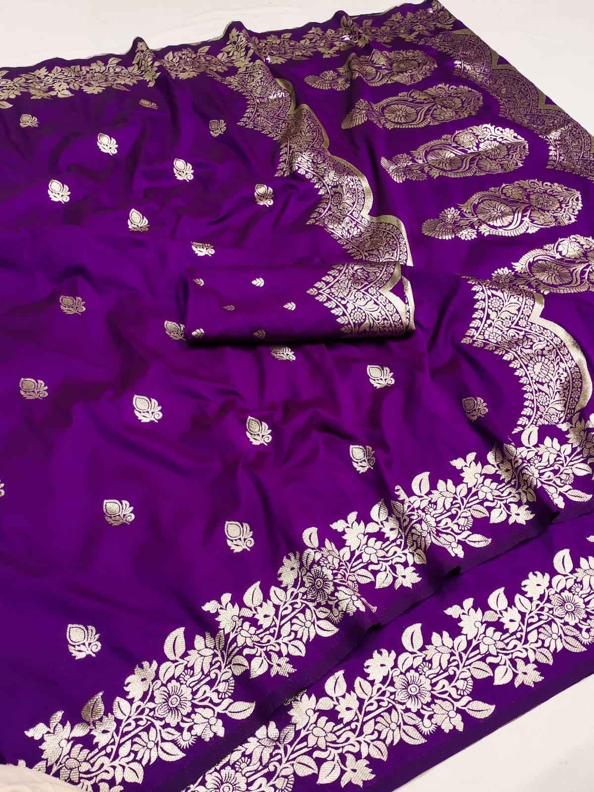 PURE SOFT BANARASI SILK ZARI WORK WITH HEAVY BORDER SAREE AT WHOLESALE PRICE