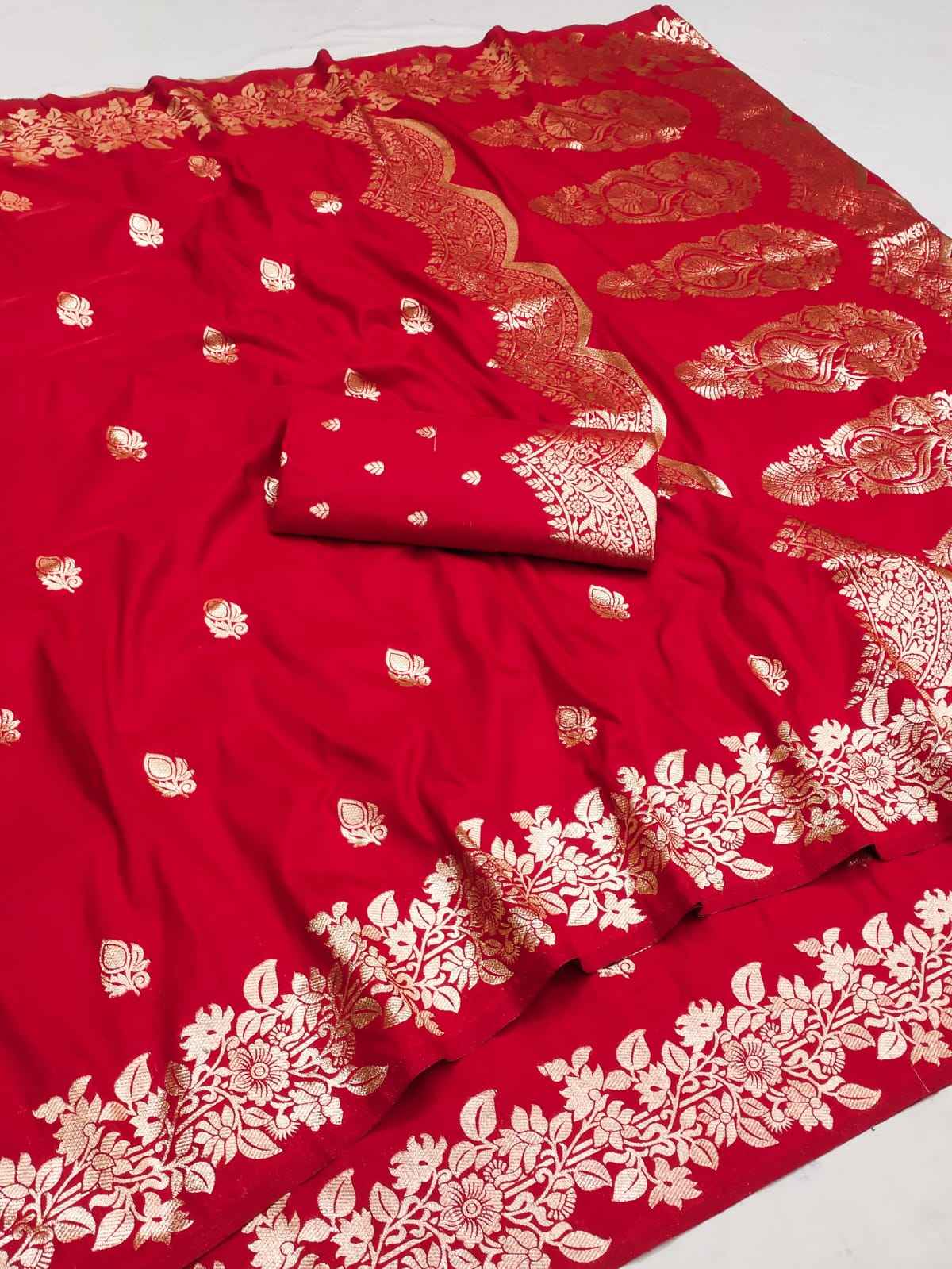 PURE SOFT BANARASI SILK ZARI WORK WITH HEAVY BORDER SAREE AT WHOLESALE PRICE
