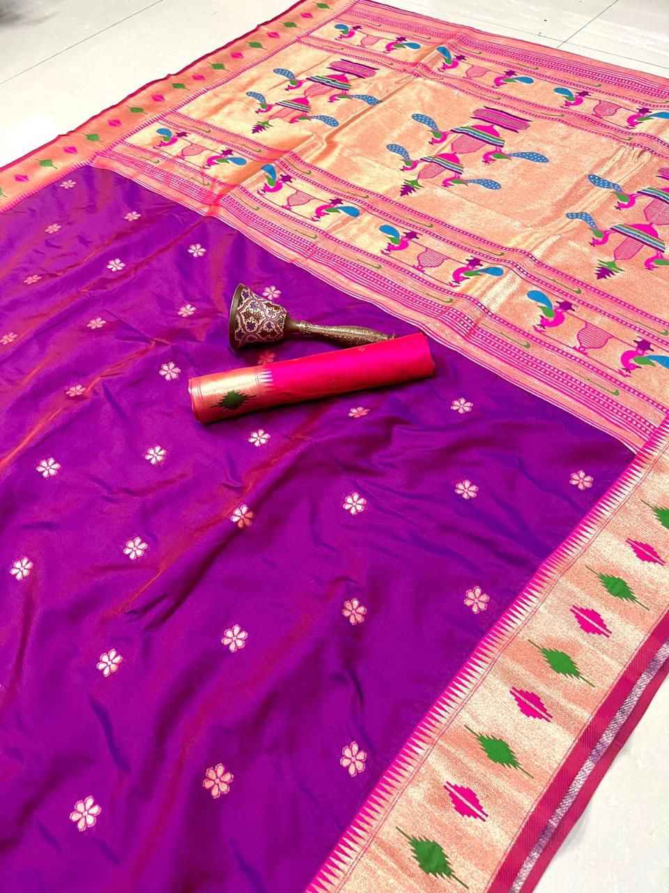 PURE SOFT GOLD ZARI KANCHIVRAM AND PAITHANI SILK SAREE AT WHOLESALE PRICE