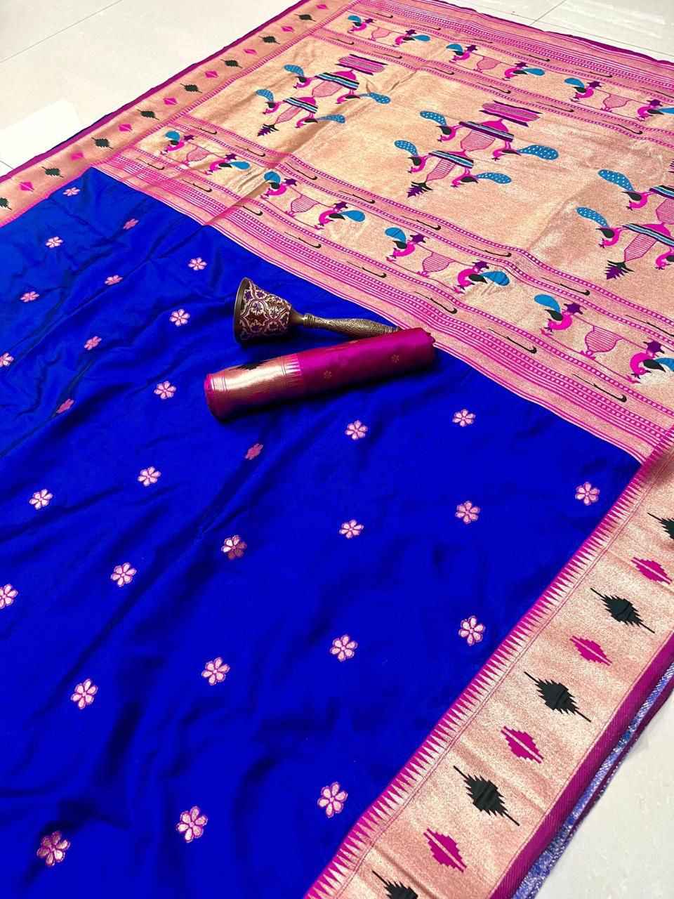 PURE SOFT GOLD ZARI KANCHIVRAM AND PAITHANI SILK SAREE AT WHOLESALE PRICE