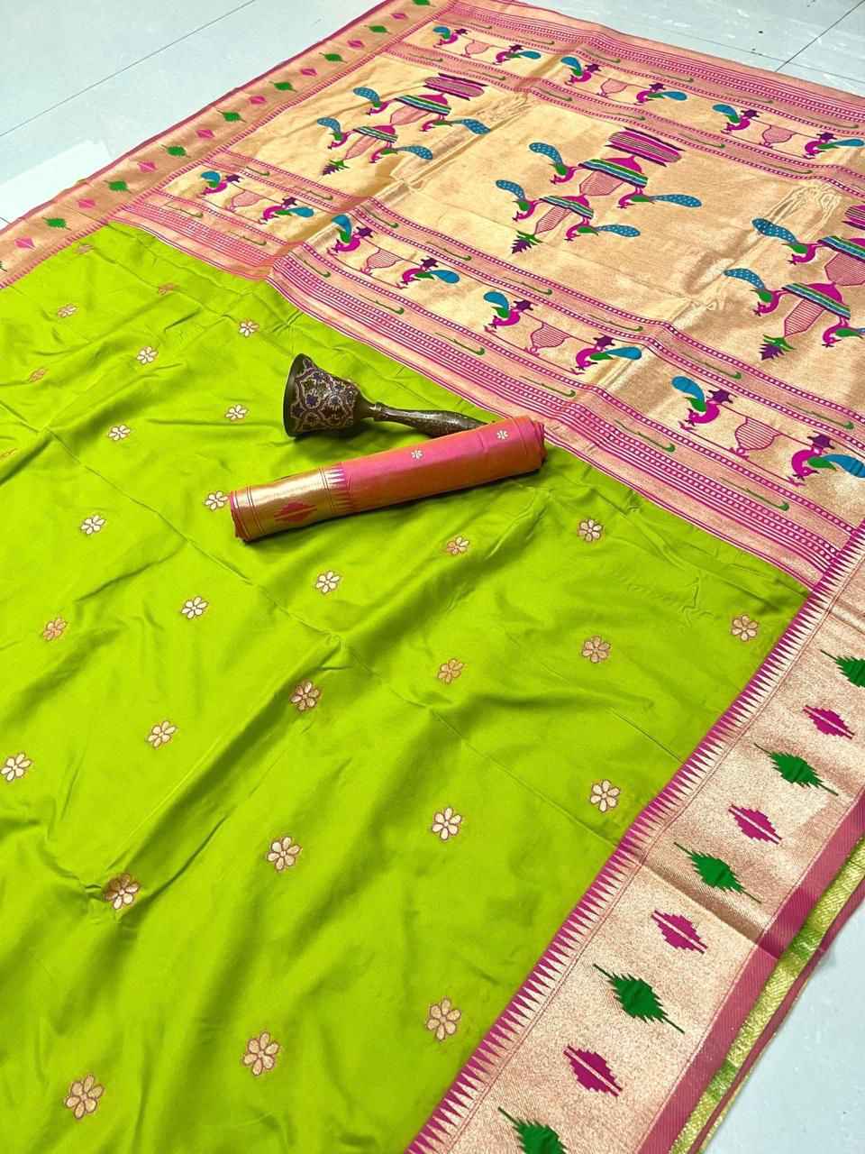 PURE SOFT GOLD ZARI KANCHIVRAM AND PAITHANI SILK SAREE AT WHOLESALE PRICE