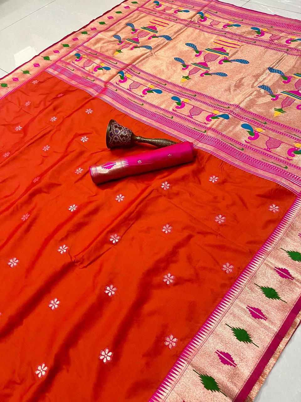 PURE SOFT GOLD ZARI KANCHIVRAM AND PAITHANI SILK SAREE AT WHOLESALE PRICE