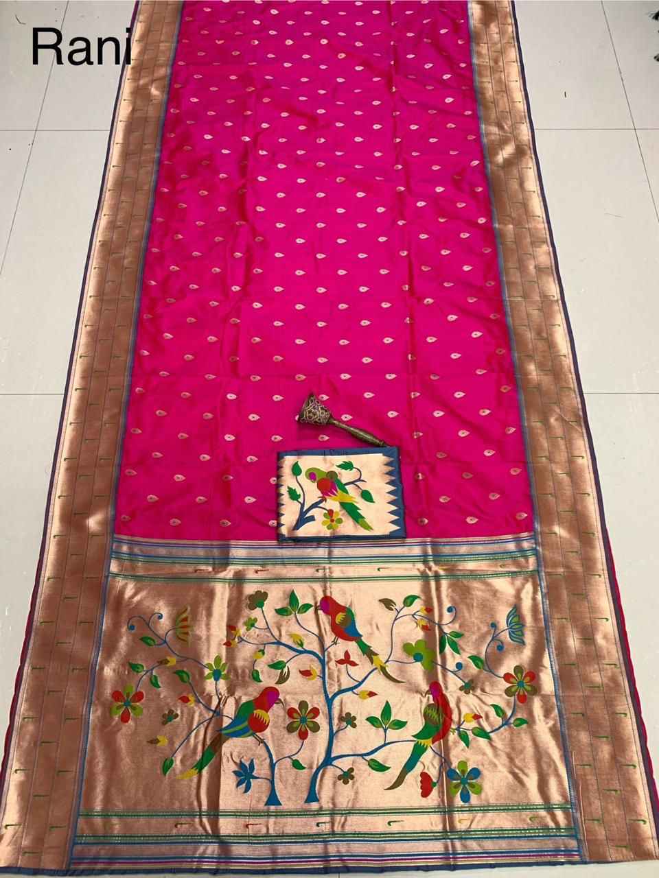 PURE SOFT KANCHIVRAM PETHANI HEAVY MINA ZARI WEAVING SILK AT WHOLESALE PRICE